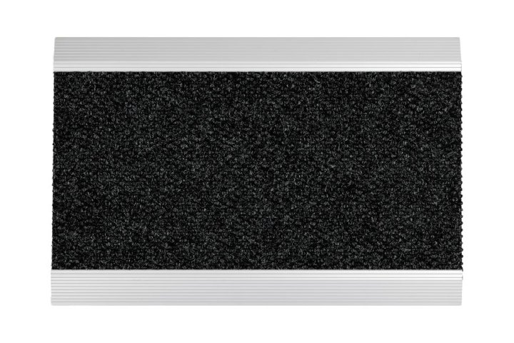 Golze & Söhne Türmatte Nub Brush Alu ca. 40x60cm in Farbe Noppen anthrazit , Grip-Matte, Rutschfest, Schwarz, raue Oberfläche, Kantenstreifen