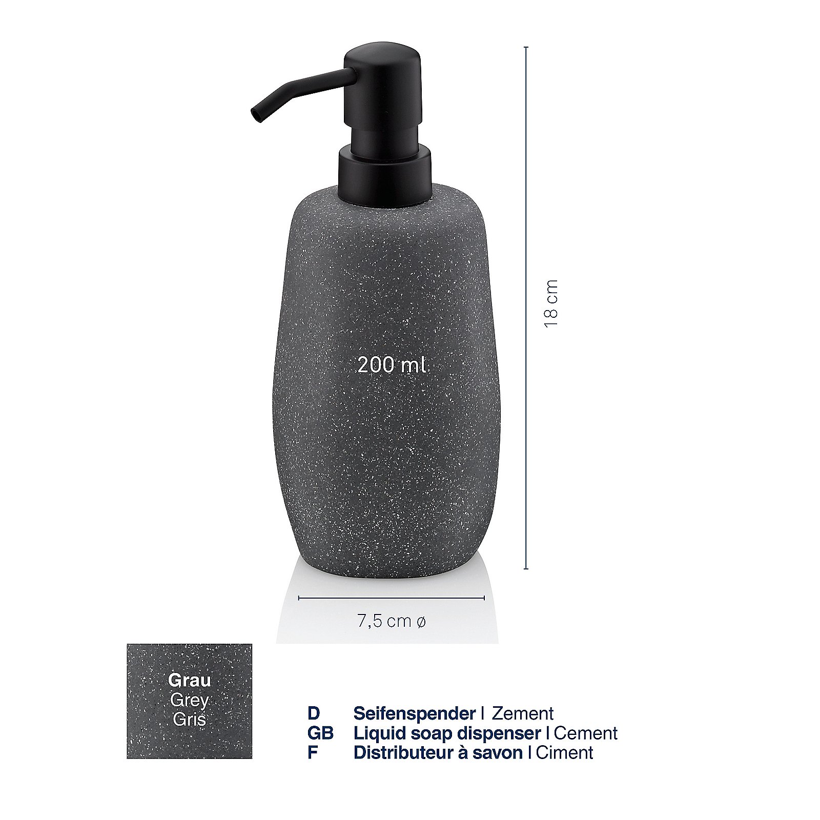 Kela Seifenspender Roda grau RODA in Grau, Flasche