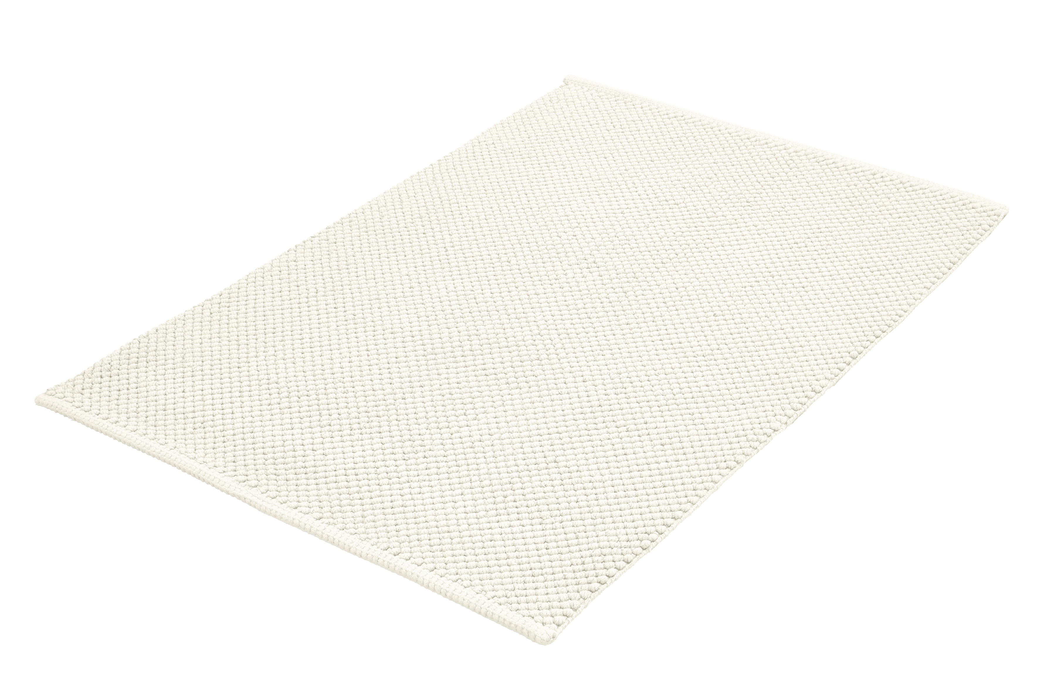 Kleine Wolke Badteppich PUNTO ca. 70x120cm in Farbe Weiß, Teppich, Badezimmerteppich, Beige, Texturiert, Rutschfest
