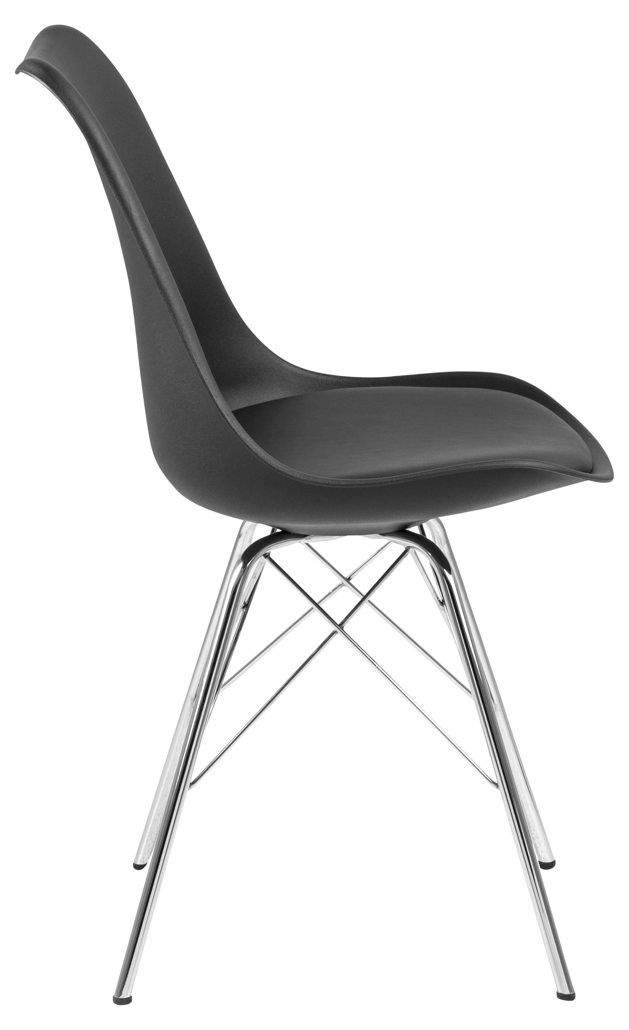 Esszimmerstuhl ERIS in Kunststoff schwarz/PU