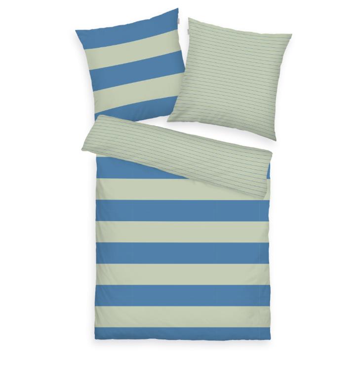 Renforce Bettwäsche Querstreif in ca.80x80/155x220cm, Kissen, Dekoration für Zuhause, Mobiliar