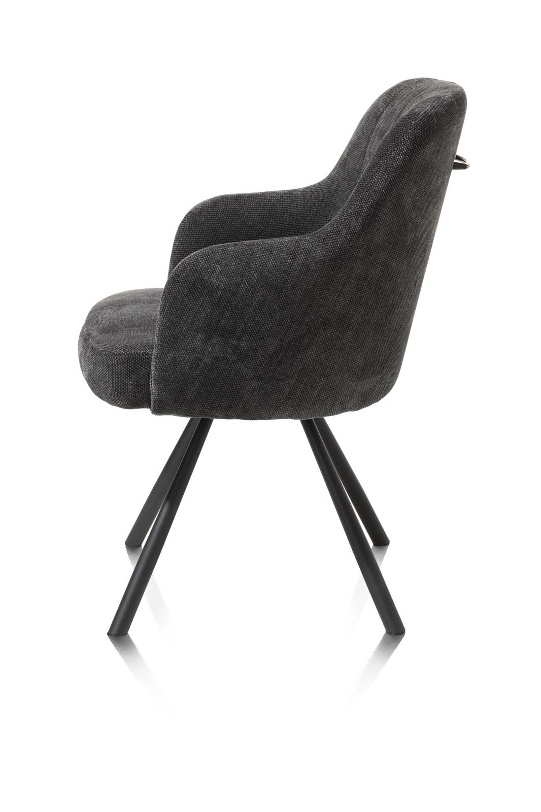 Habufa Armstuhl EVA ca. B62 H88 T66 cm in Stoff Livigno anthrazit