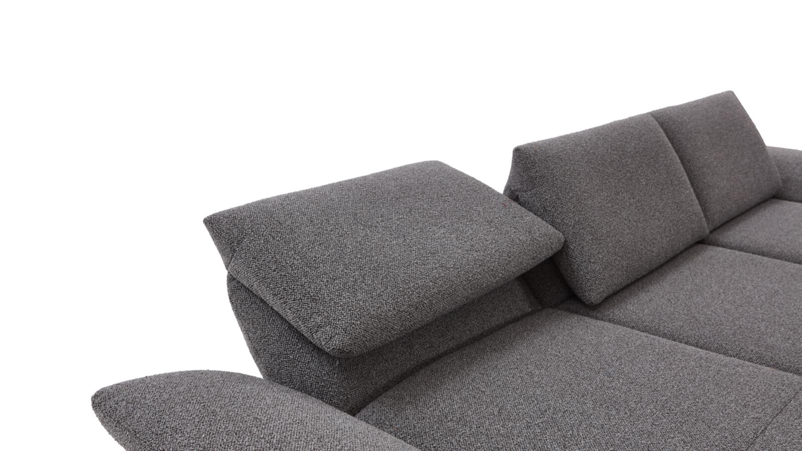 Koinor Eckkombination ELEMENTS ca. 300x152 cm in Stoff Cosmo grau-schwarz, Sofa, Grau, Stoff, Kopfstütze, Sitzbereich