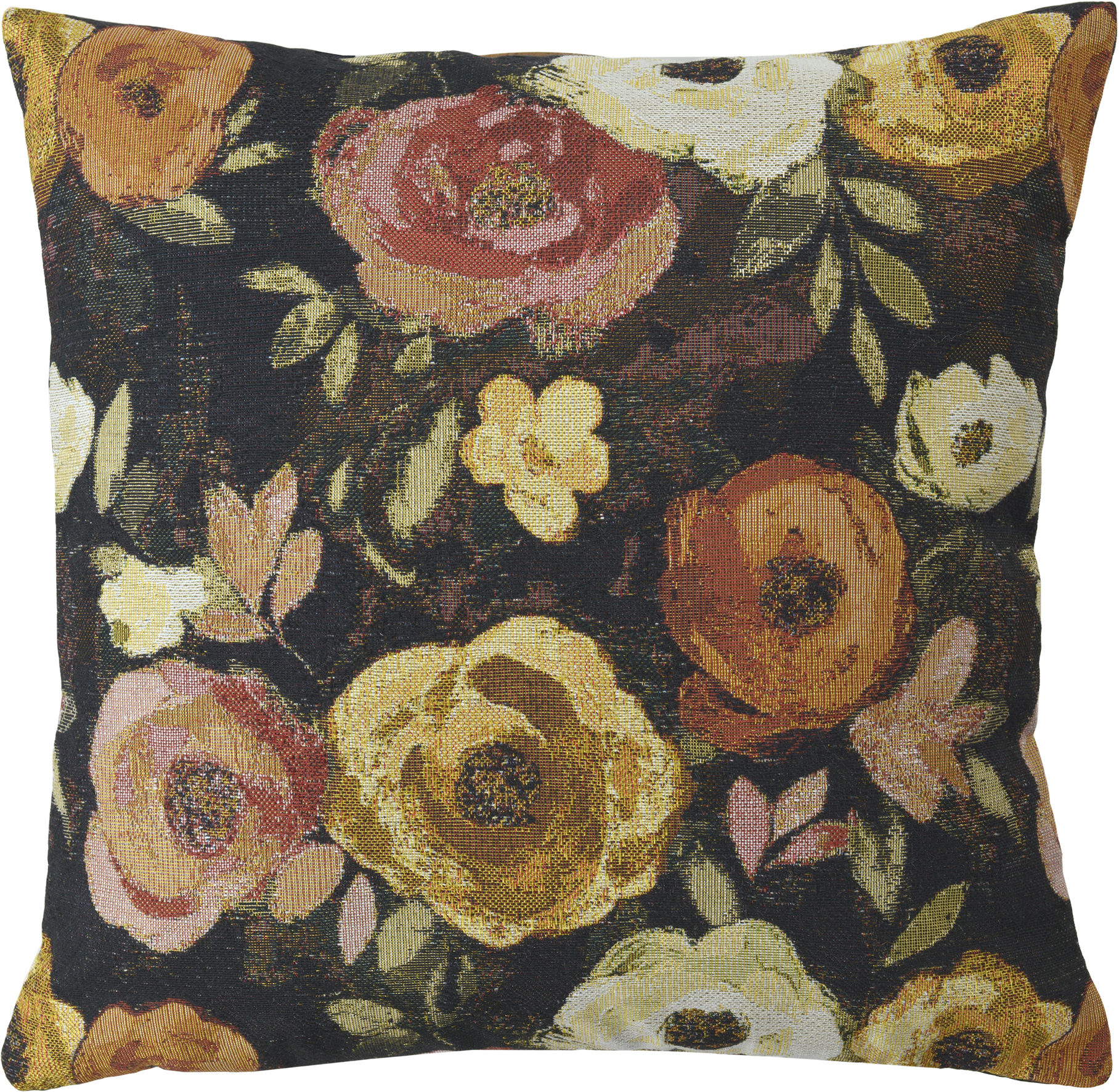 Sander Kissenhülle BURANO ca. 50x50cm in Farbe dark chocolate, kissen, kissenbezug, blumenmuster, tapisserieoptik, pflanzenmuster