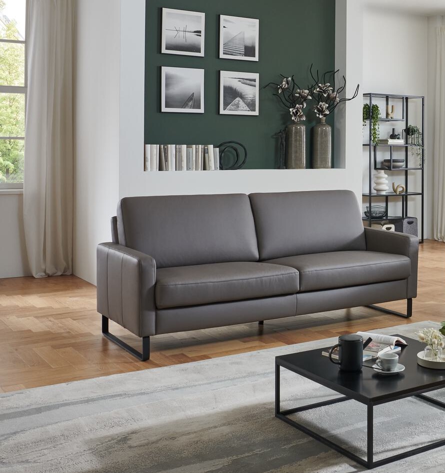 Carina Polstermöbel Sofa 3-sitzig XL ANUK in Leder Soft-Line elephant