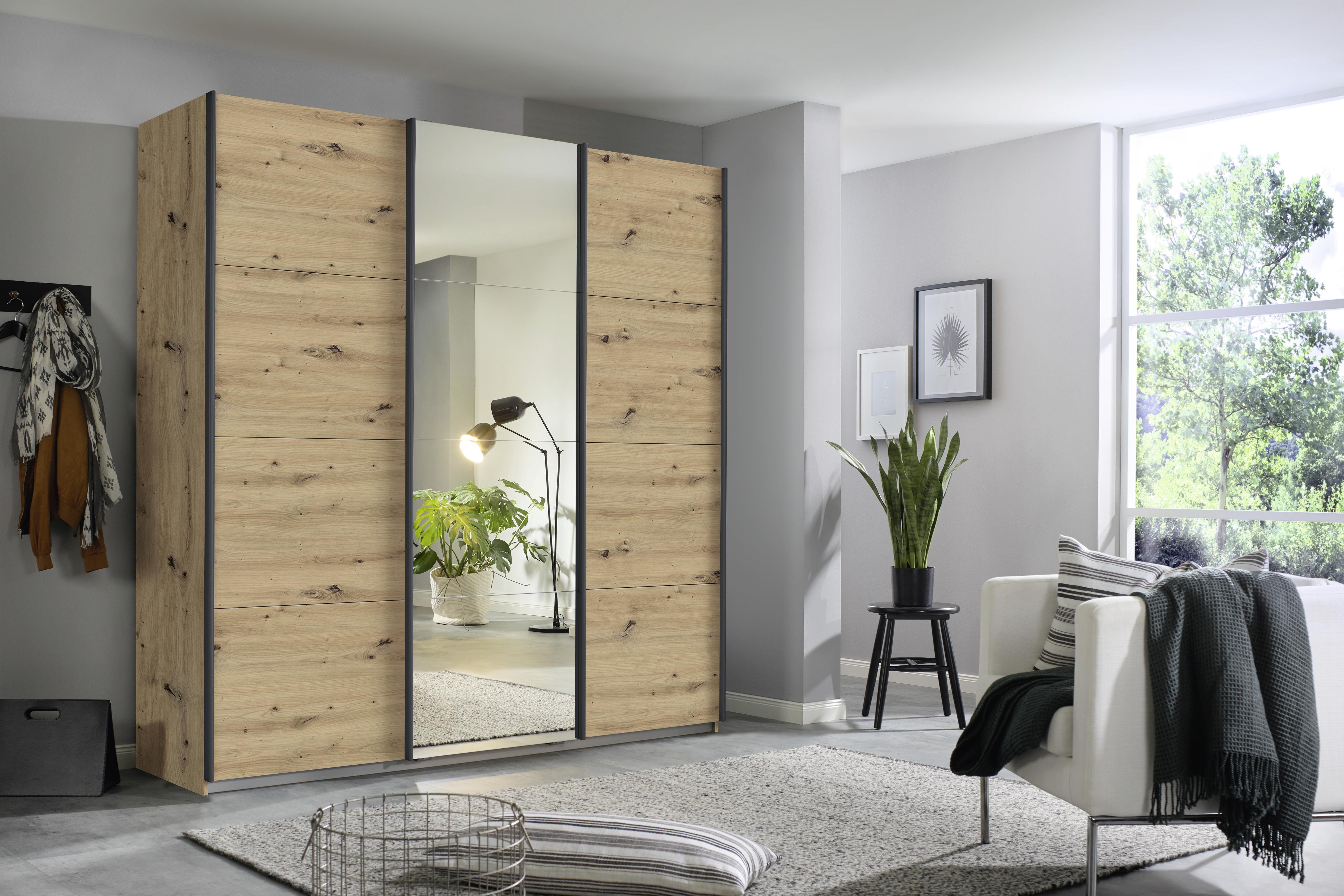 Rauch Möbelwerke Rauch Schwebetürenschrank in Dekor-Druck Eiche Artisan/Optik Alu gebürstet Rauch Möbelwerke Rauch Schwebetürenschrank in Dekor-Druck Eiche Artisan/Optik Alu gebürstet