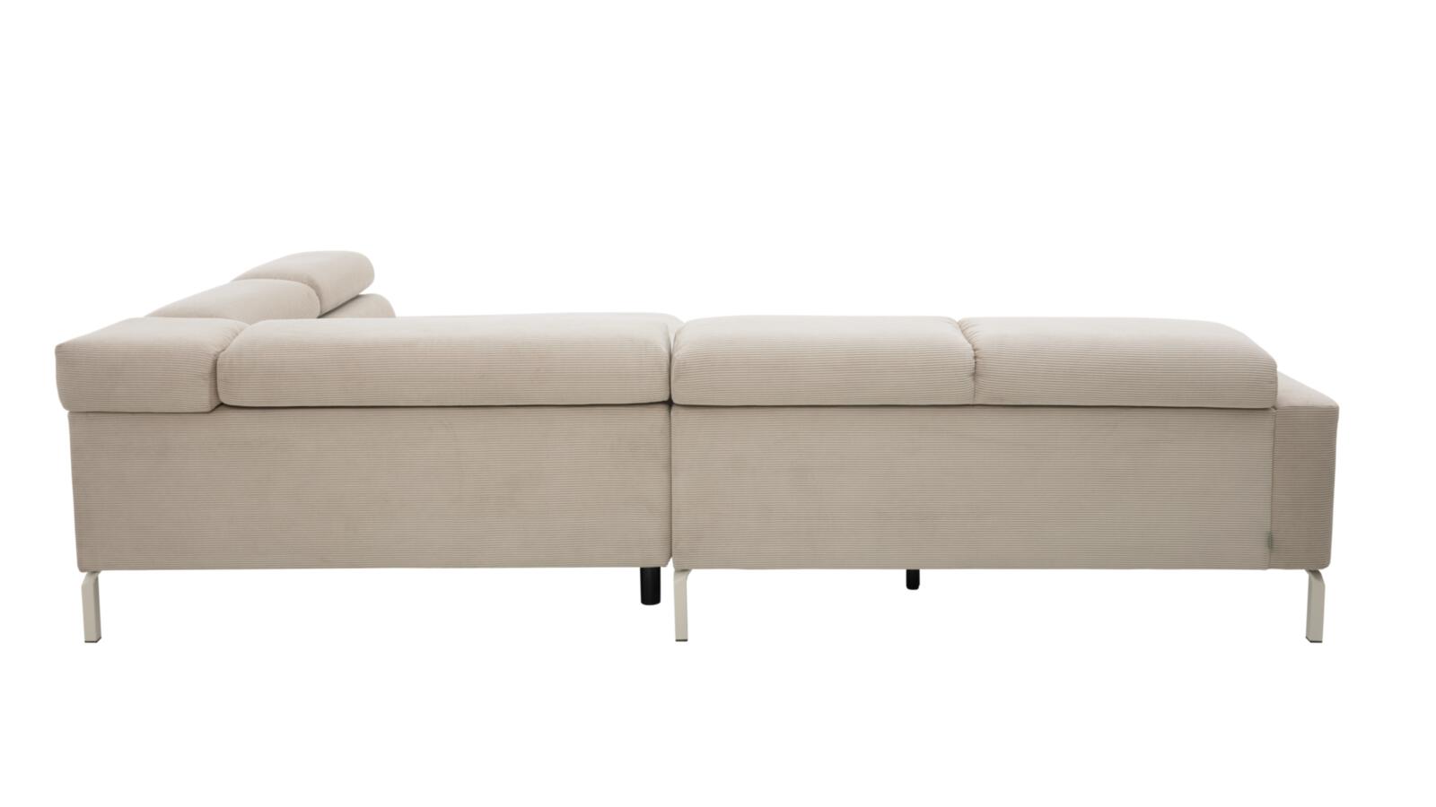 Roomio Polsterecke NO. 4106 ca. 303x219cm in Feincord sand, Ecksofa, Sofa, Beige, Samtbezug, Modulares Design
