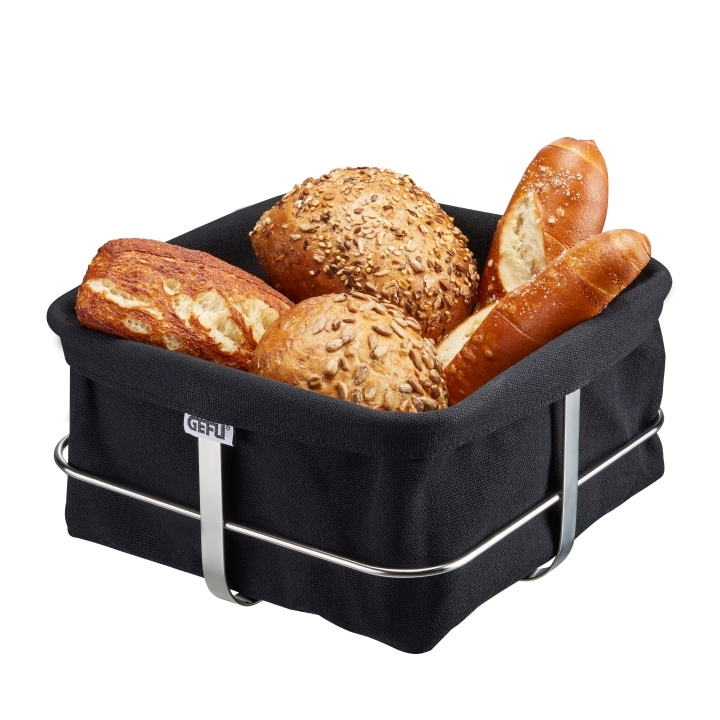 GEFU Brotkorb BRUNCH in Farbe schwarz/silber GEFU Brotkorb BRUNCH in Farbe schwarz/silber, Brottasche, Brotkorb, Körbchen, Brotbackwaren, Mirkro-Lagerung
