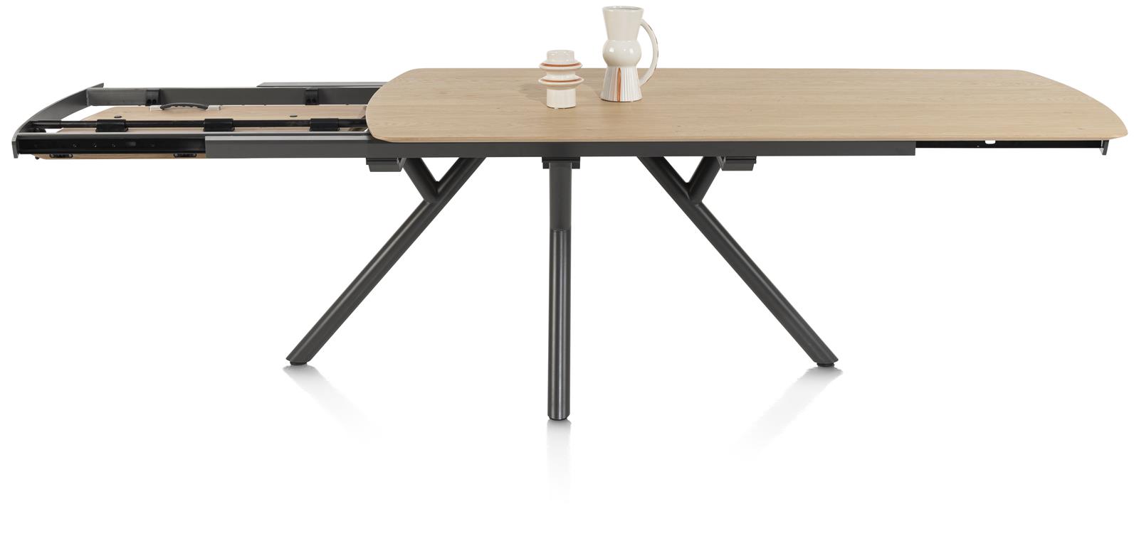 XOOON Tisch 170x100+60cm Novello NOVELLO 51812-NAT, ausziehbarer tisch, holzplatte, metallgestell, runder kante, ausziehbar