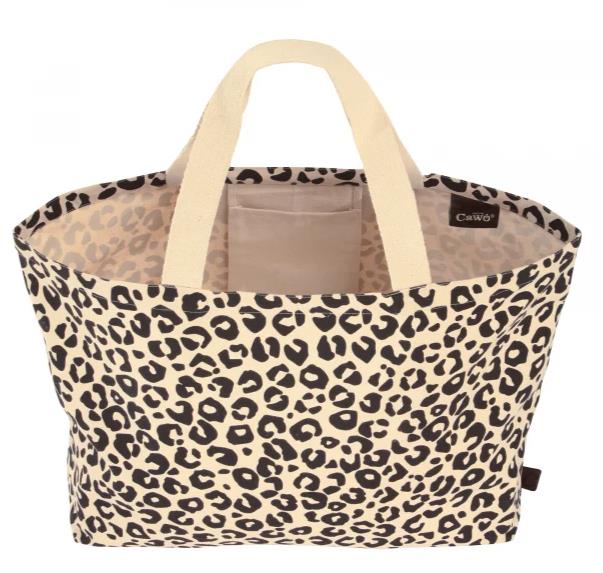 Cawö Tasche LEO BAG 40x60cm in Farbe schwarz, Tasche, Tasche- Leopard, Leopardendruck, Baumwolle, Tragetasche