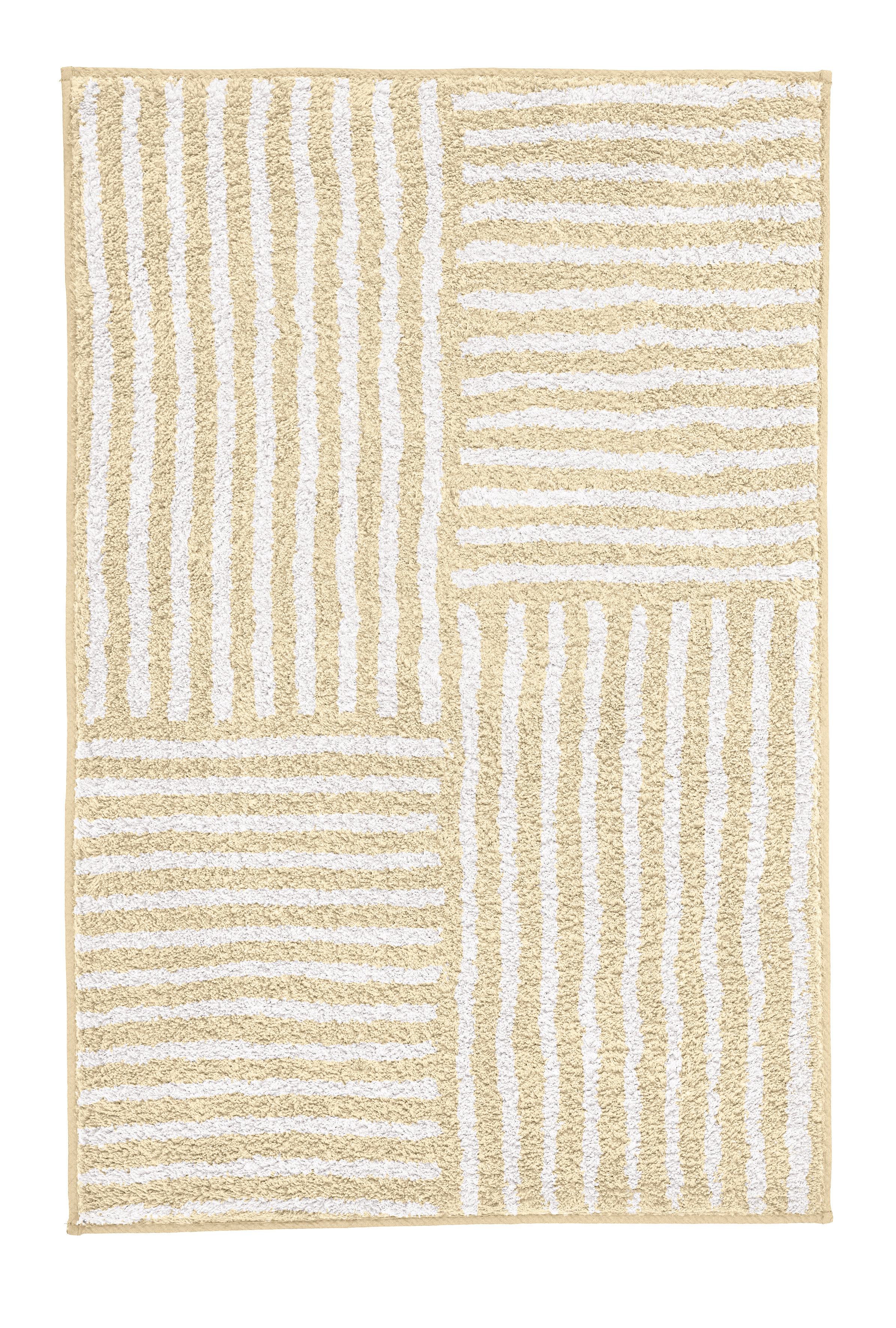 Kleine Wolke Badteppich CHELSEA ca. 60x90cm in Farbe Sandbeige, rug, Badezimmerteppich, Beige, gestreift, texturiert