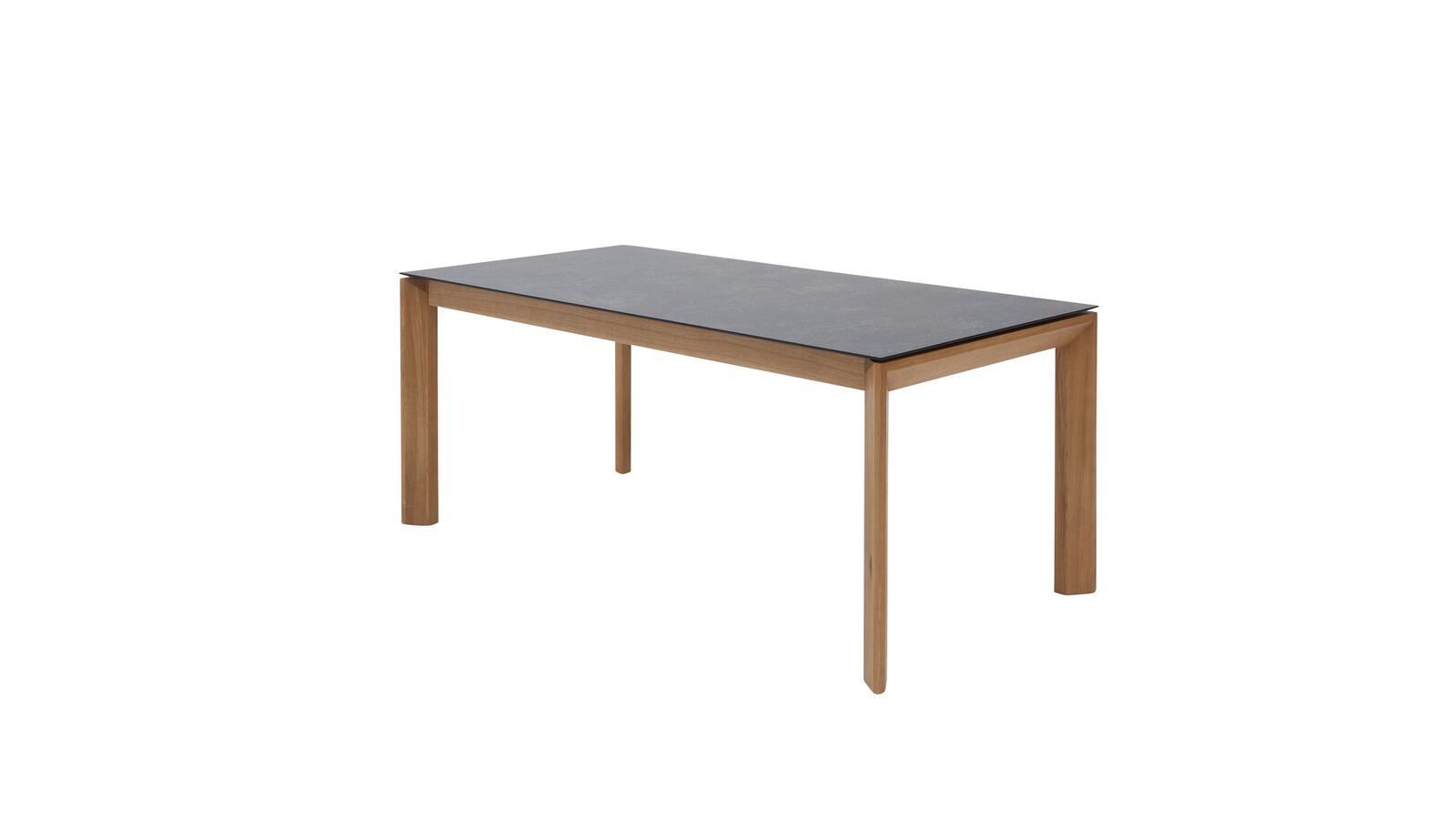 Interliving Esstisch IL5102 ca. 140(240)x90cm mit Platte HPL Deton-Design/Gestell Wildeiche massiv