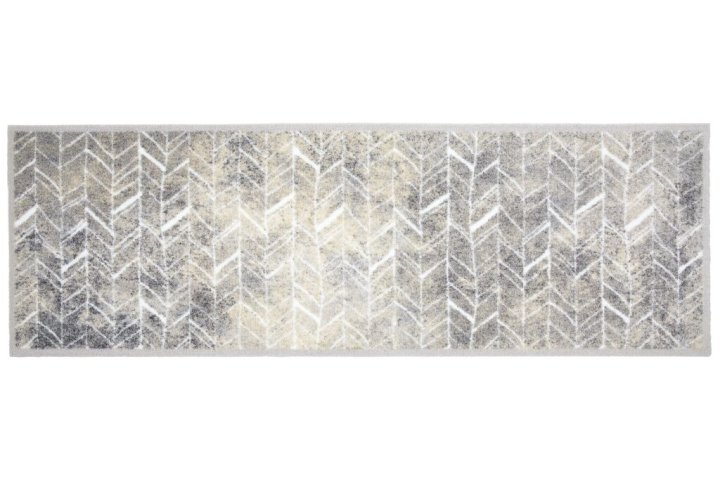 Golze & Söhne Türmatte Miabella ca. 50x150cm in Farbe Fischgrät Linien , rug, runner, grau, chevron, muster