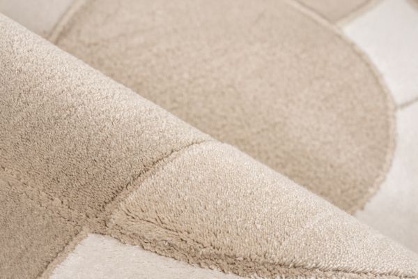 Webteppich BERGAMO ca. 160x230cm in Farbe beige, teppich, badteppich, beige, strukturiert, muster