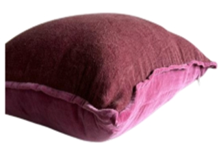 Fynch-Hatton Kissen KALAMA in Farbe berry Fynch-Hatton Kissen KALAMA in Farbe berry, Kissen, Samtkissen, Rot, Vorderseite, Rückenlehne