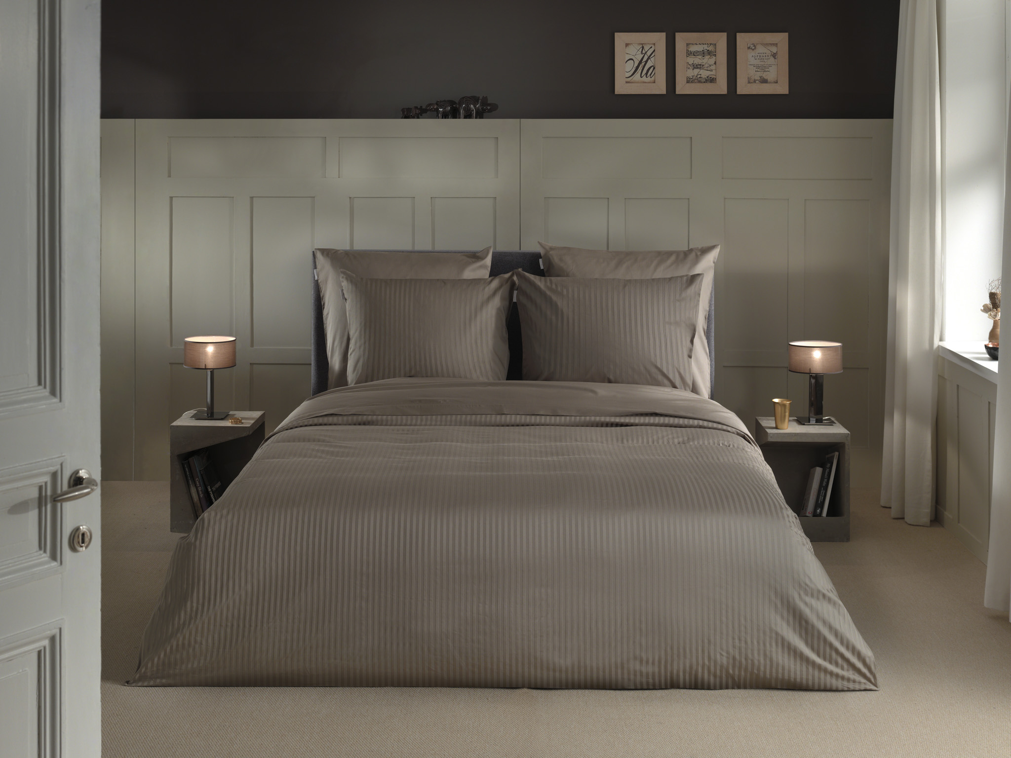 Heckettlane Bettwäsche ca. 135x200cm in Farbe Taupe-Grey