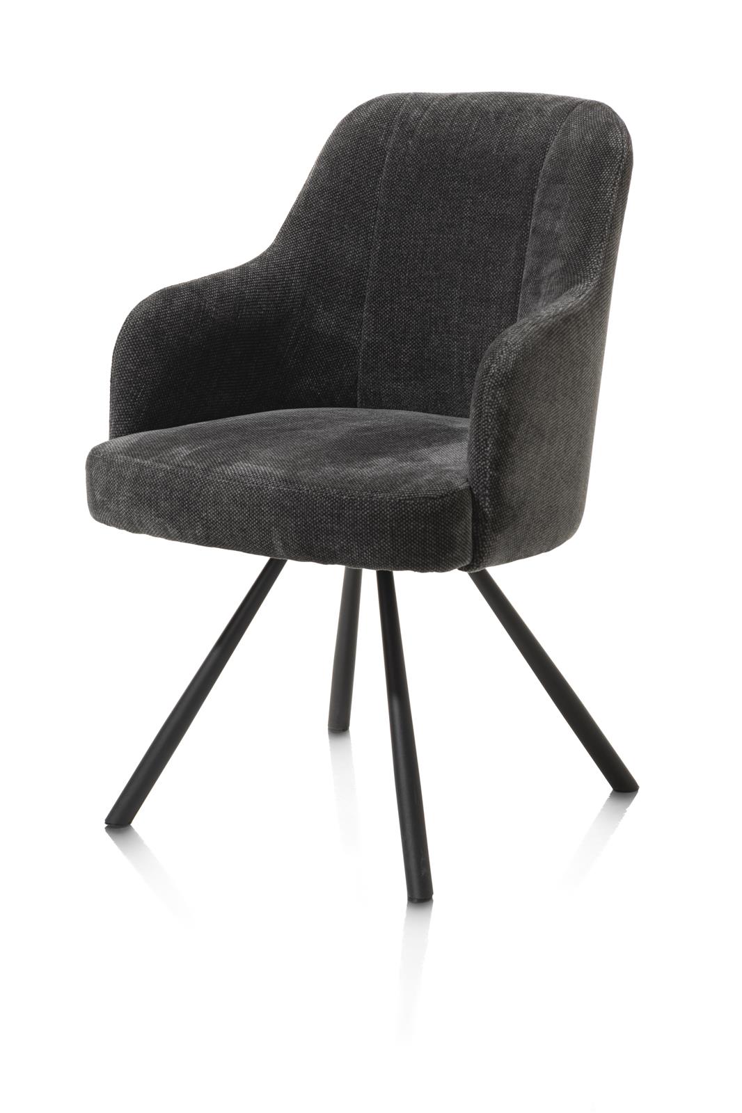 Habufa Armstuhl EVA ca. B62 H88 T66 cm in Stoff Livigno anthrazit