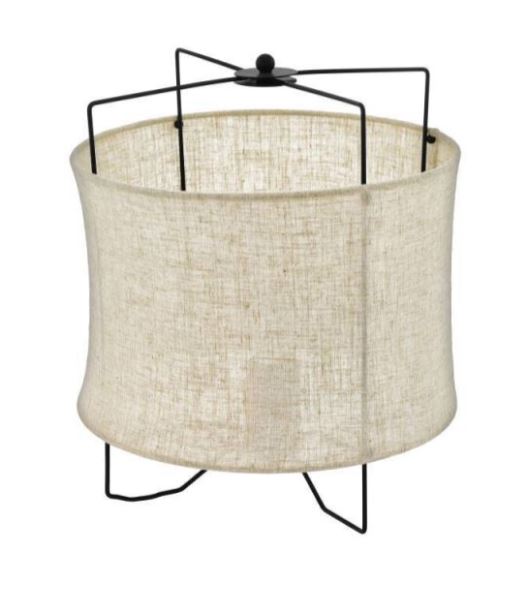 Eglo Leuchten Tischleuchte Stahl schwarz/ Leinen natur, Lampe, Lampenschirm, Dekoration für Zuhause, Leinen
