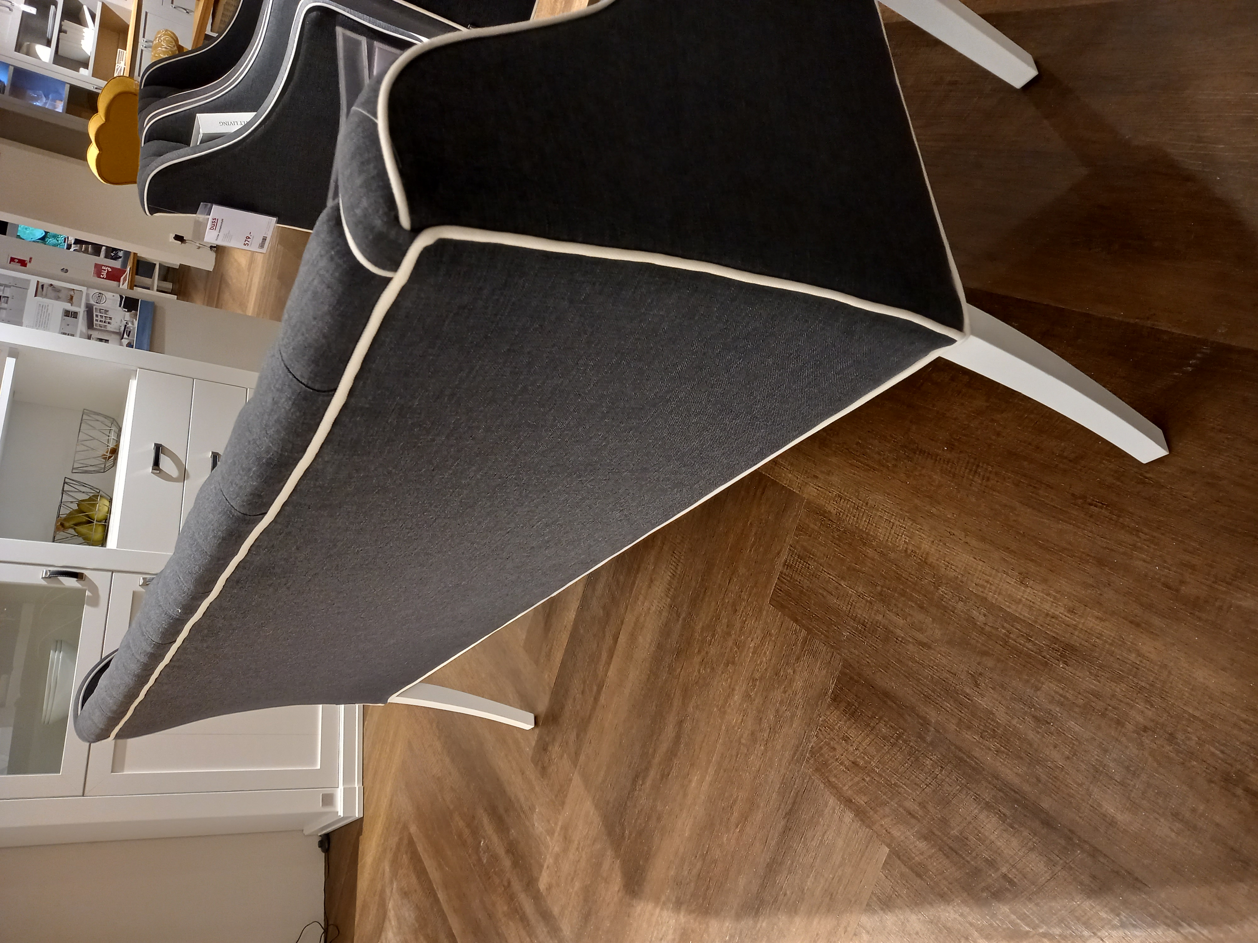 Wehrsdorfer Polsterbank SYLT LIVING ca. B158 H90.5 T58.5 cm in Holzfuß Lack weiß, Fußboden, Bodenbeläge, Innenarchitektur, Holz, Hartholz