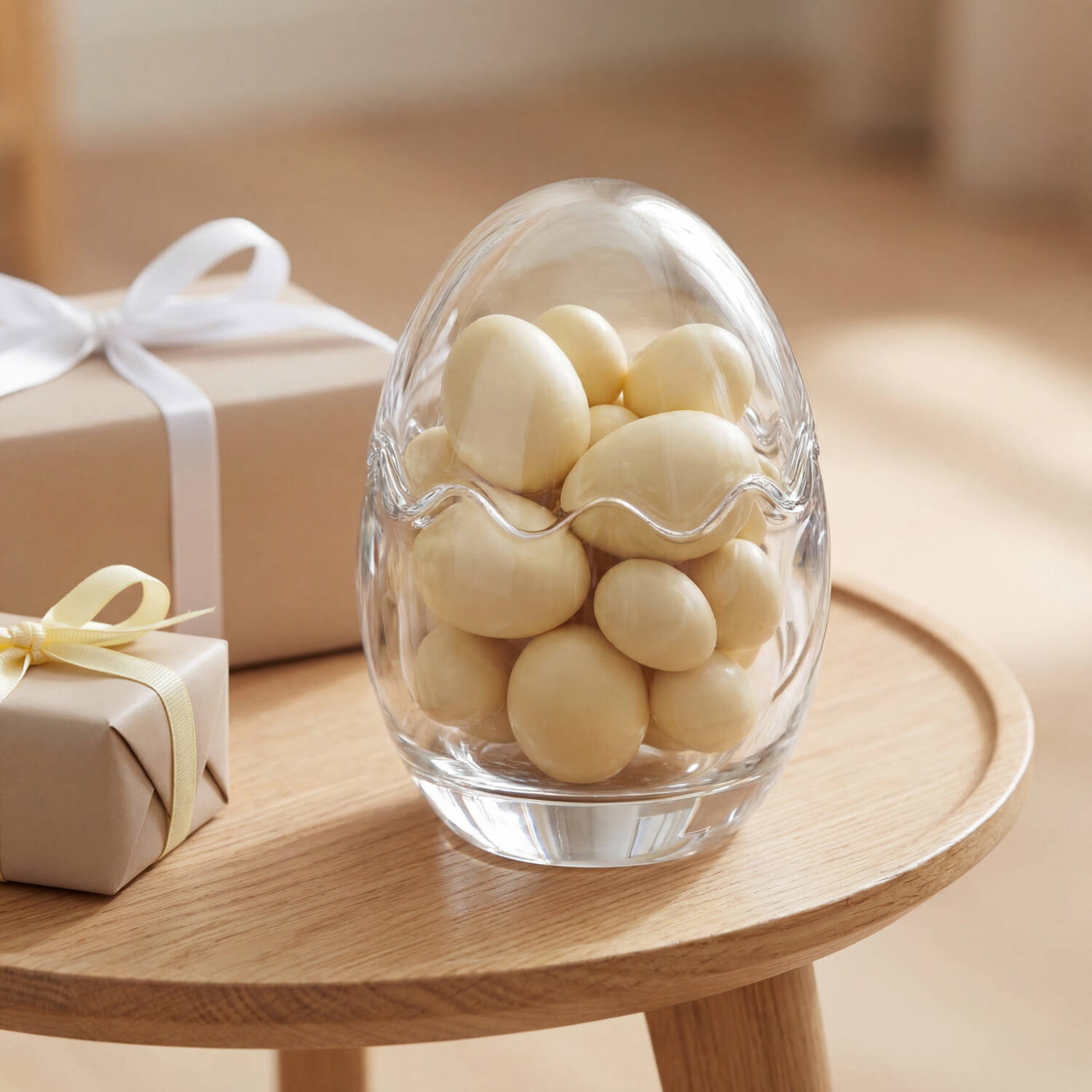 Leonardo Eidose 11cm DOLCE in Farbe klar, Schale, Glas, Pralinen, weiß, Eierformiges Ornament