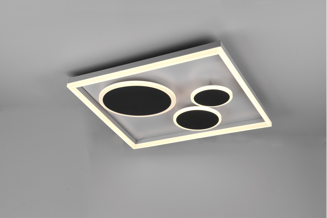 Trio LED-Deckenleuchte HARRIET in anthrazit, Kunststoff weiß