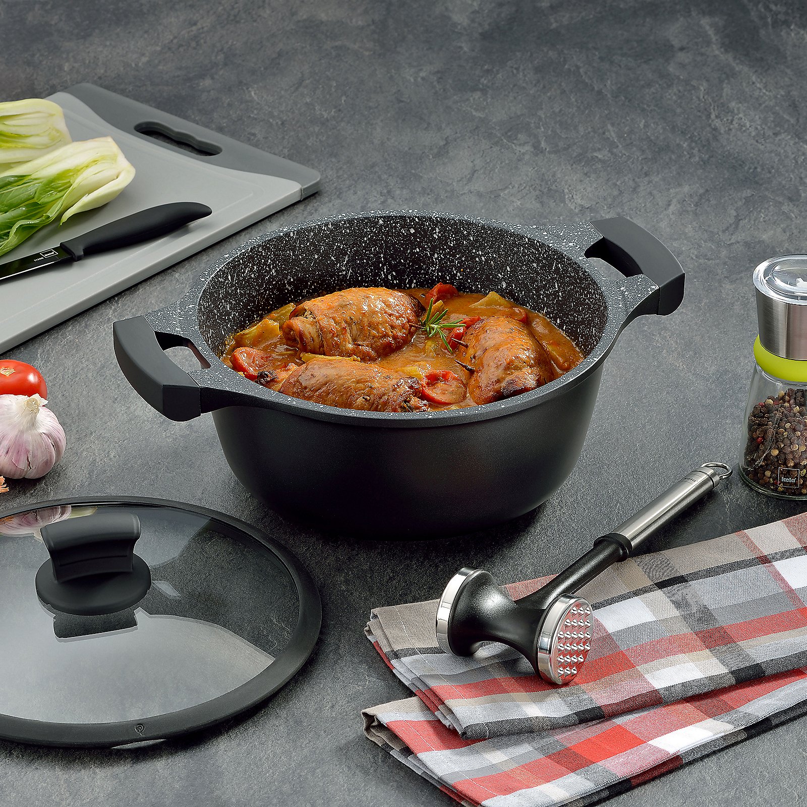 Kela Kochtopf Stella Nova STELLA NOVA in Schwarz, Kochtopf, Braten, Soße, Pfanne, Kasserolle