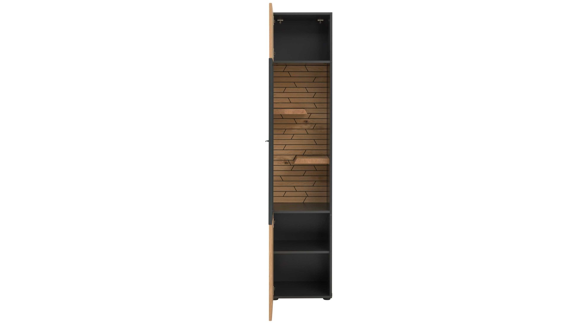 Interliving Vitrine ca. 44x204x41cm in Schiefer/Wildeiche