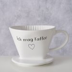 Boltze Kaffeefilter Kaffee in Farbe Steingut weiß