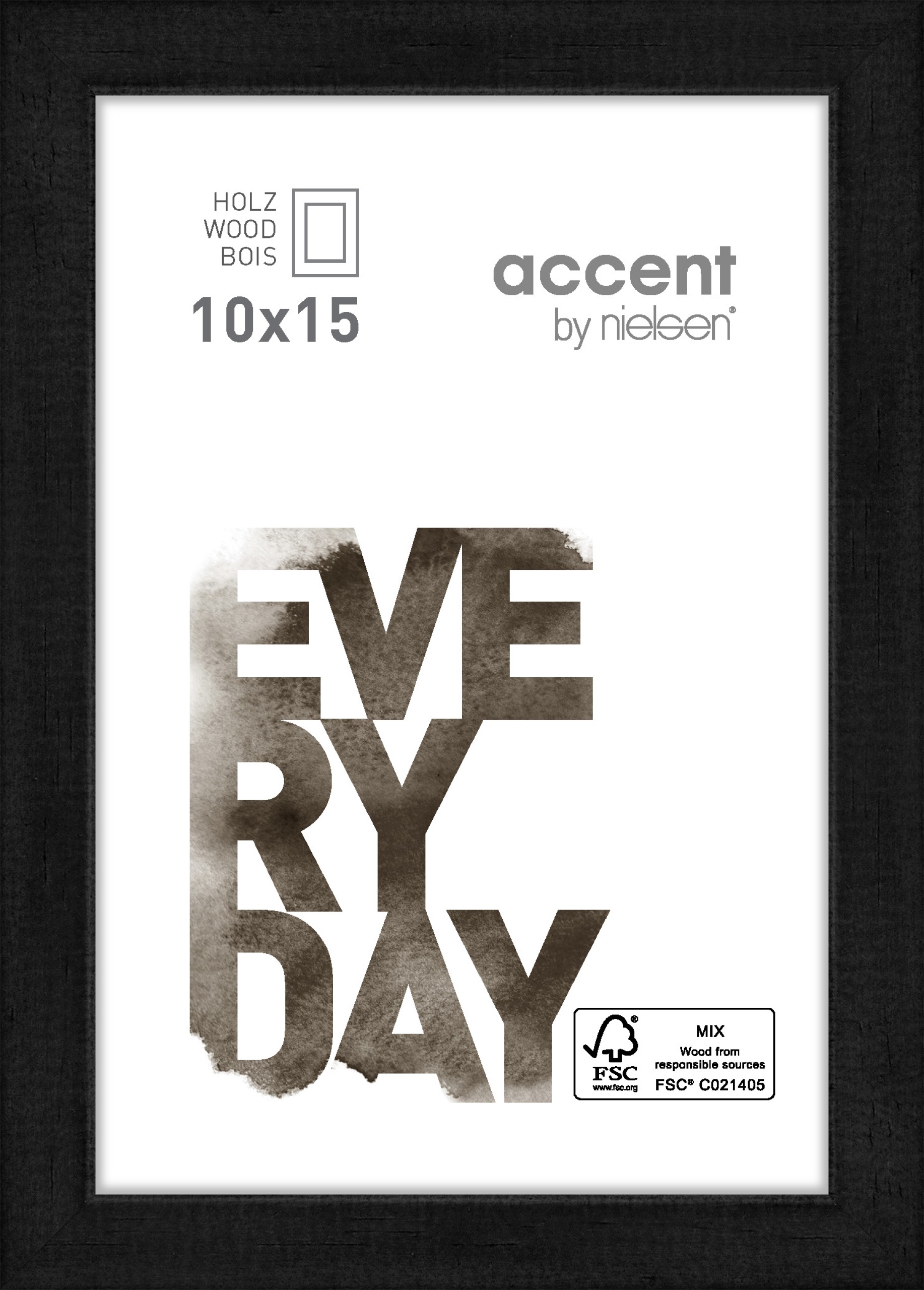 Accent by Nielsen Holz Bilderrahmen Zoom ca. 10x15cm in Farbe Black
