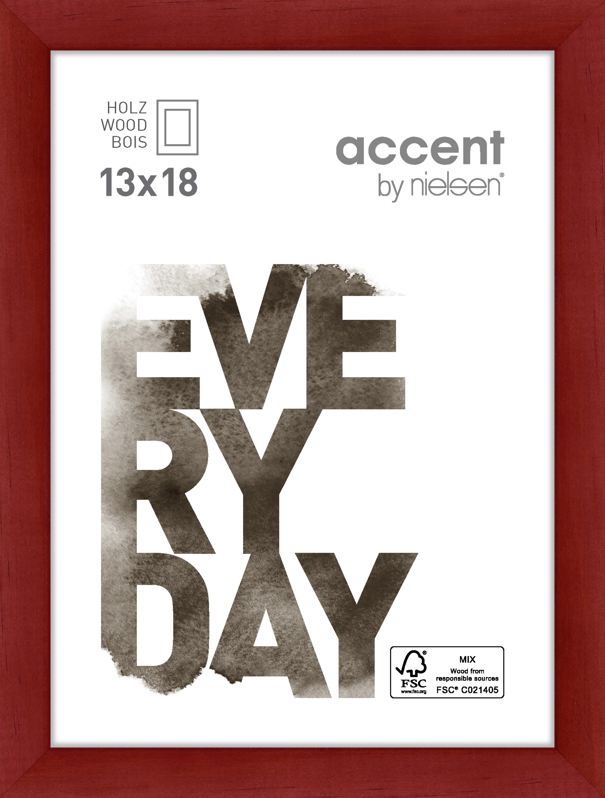 Accent by Nielsen Holz Bilderrahmen Zoom ca. 13x18cm in Farbe Red