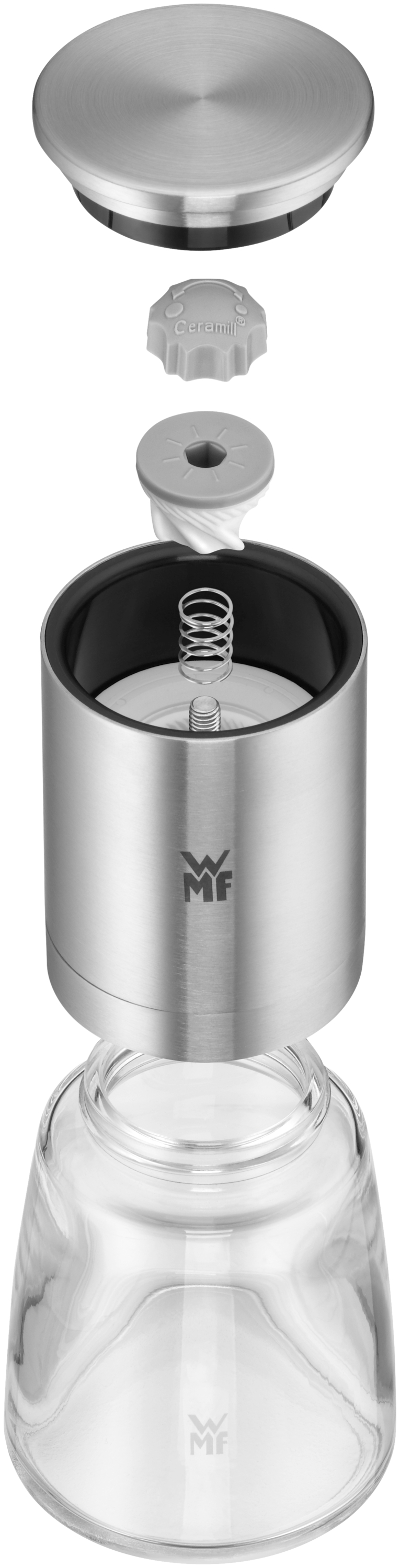 WMF De Luxe Gewürzmühle, 14 cm in gebürstetem Edelstahl WMF De Luxe Gewürzmühle, 14 cm in gebürstetem Edelstahl