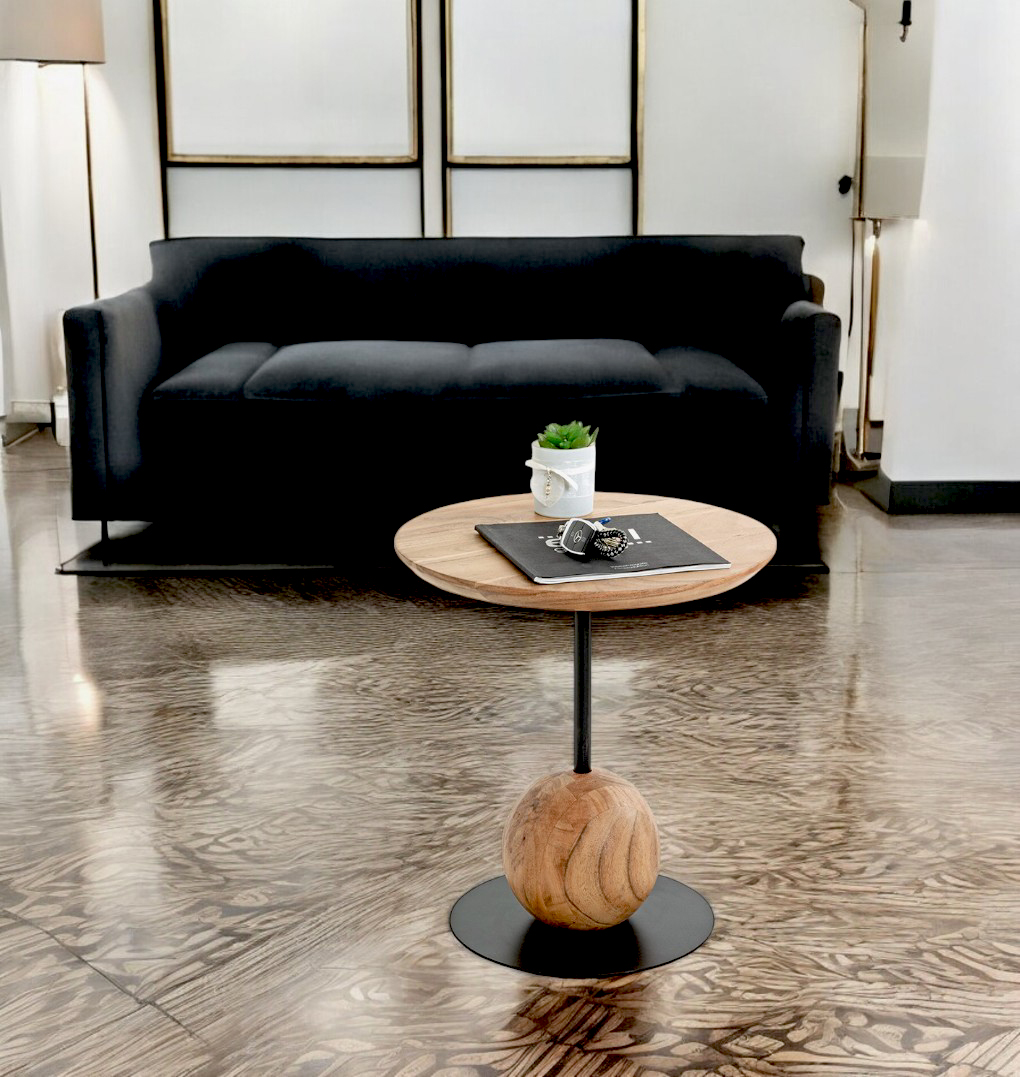 Beistelltisch RIVERA in , Sofa, Wohnzimmer, Beistelltisch, Holzsockel, Pflanzenaufsatz