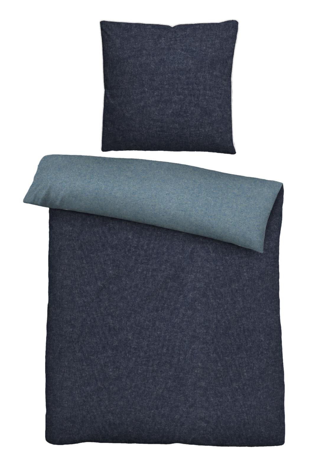 Bettwäsche Biber ca.135x200 0840500 in Farbe 256 blau