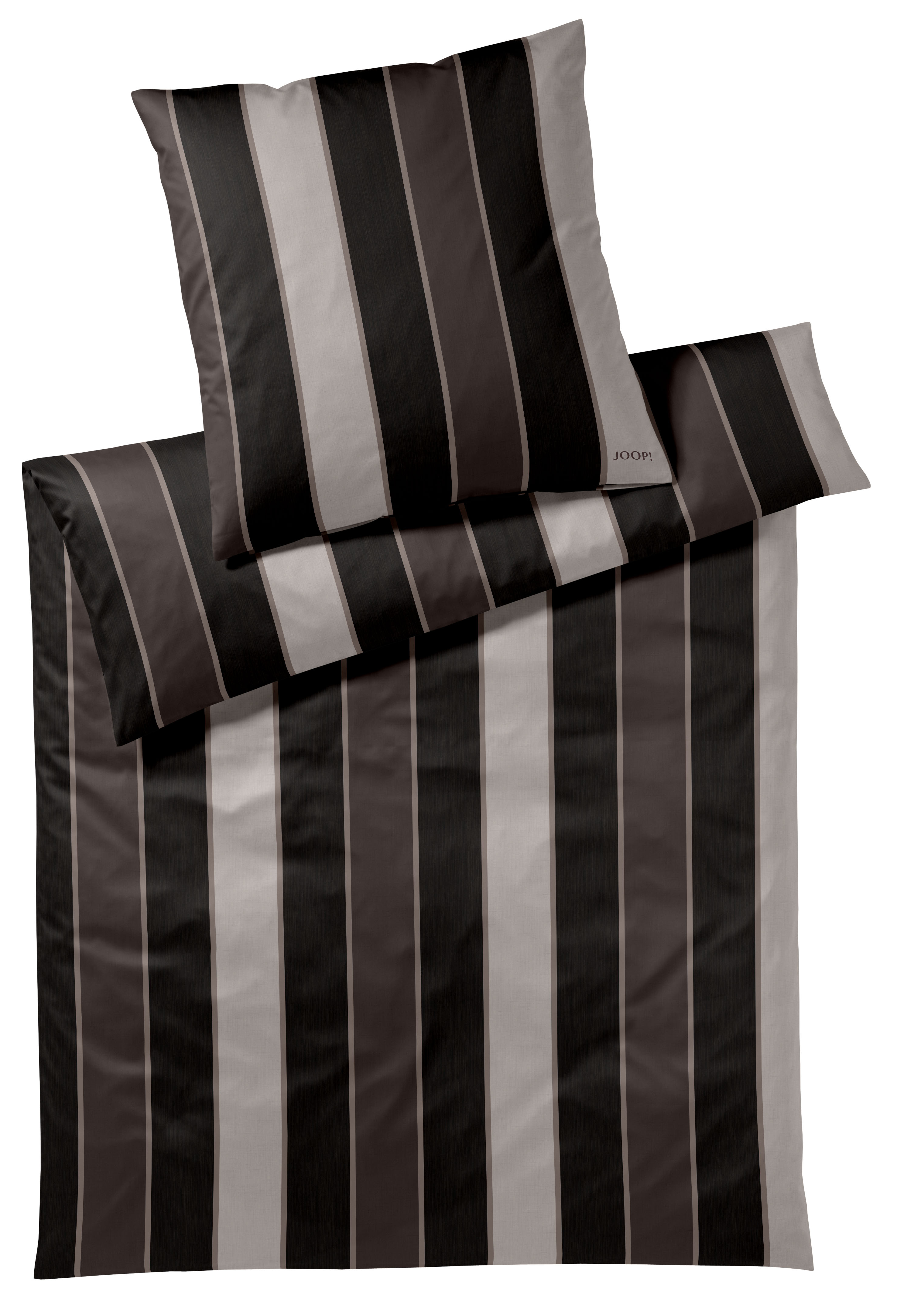 Elegante Bettwäsche Joop! 155x220 cm PAISLEY STRIPES 155x220 cm in grau/schwarz,braun, Kissen, Dekoration für Zuhause, Mobiliar, Couch