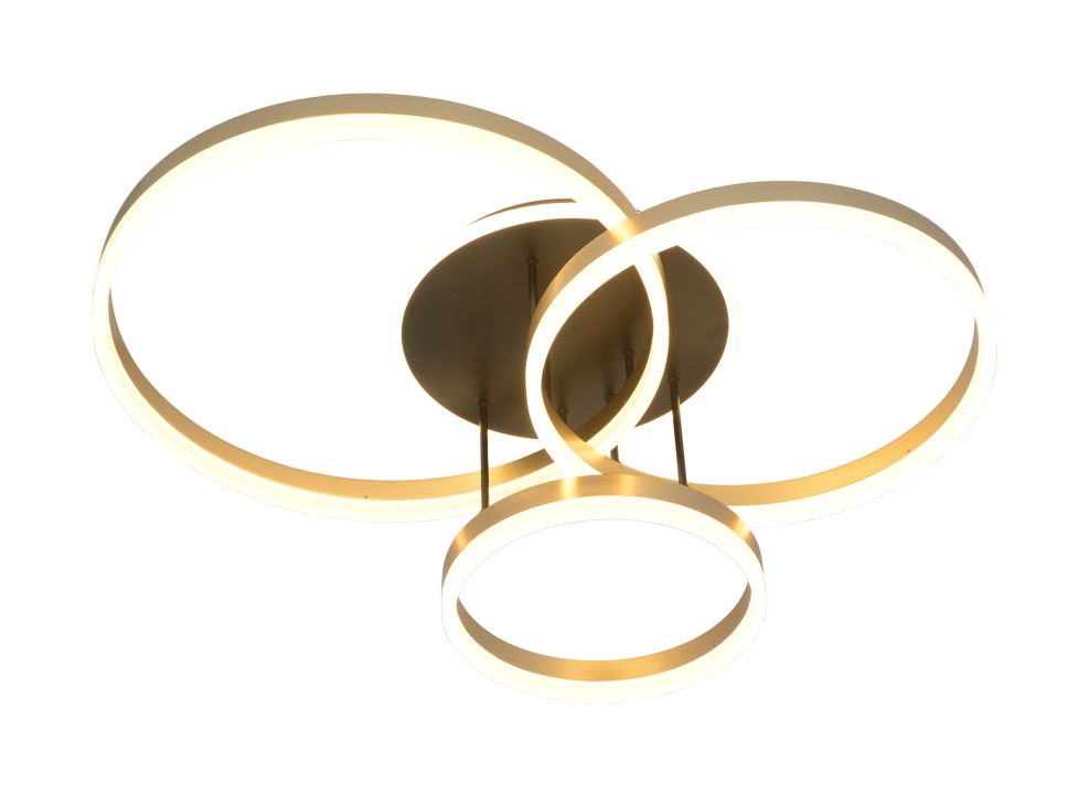 Global Technics LED-Deckenleuchte SCHENNA 1-flammig in Farbe schwarz+gold, Deckenleuchte, Rundleuchte, LED, Moderne Leuchte, Halterungstyp