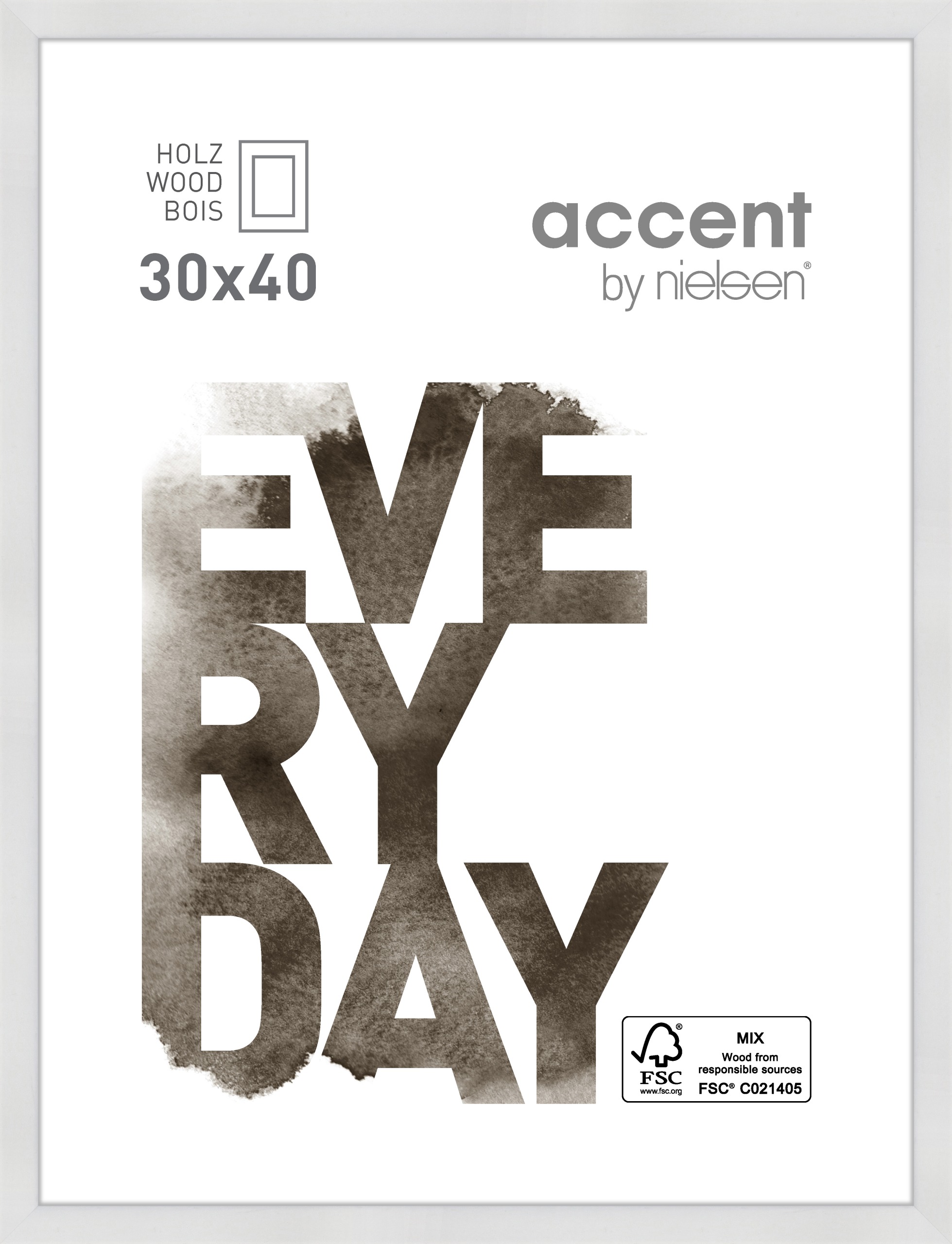 Accent by Nielsen Holz Bilderrahmen Zoom ca. 30x40cm in Farbe White