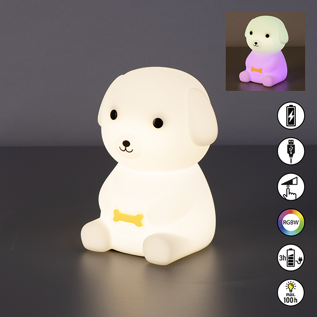 FH Lighting LED-Tischleuchte LEO in Silikon weiß, Spielzeug, Figur