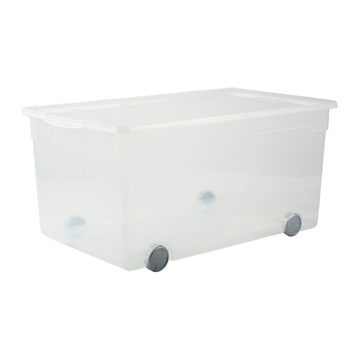 Rotho Clearbox mit Rollen CLEAR in Farbe Transparent