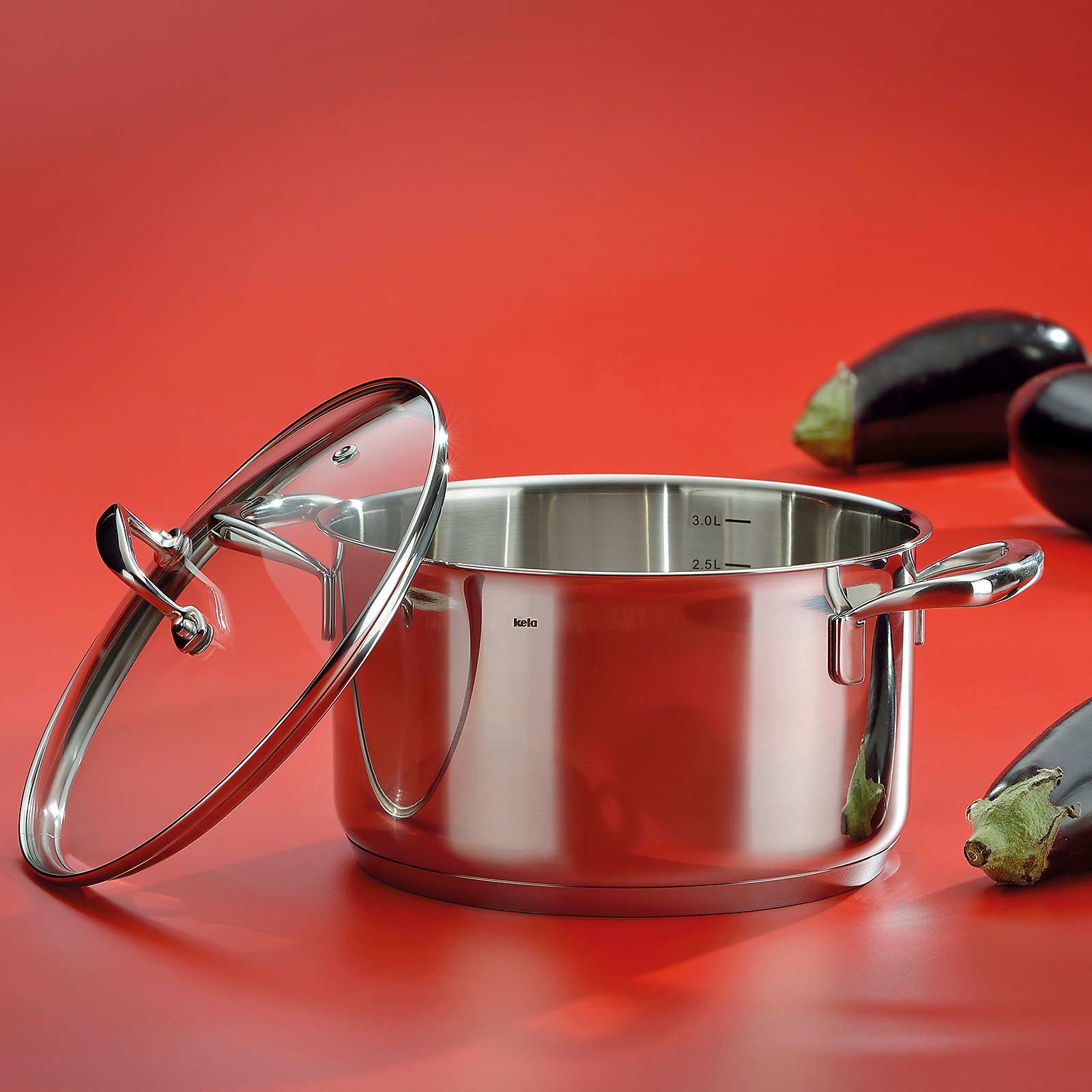 Kela Bratentopf Flavoria FLAVORIA in Silber Glänzend, Kochtopf, Kochgeschirr, Essen, Topf