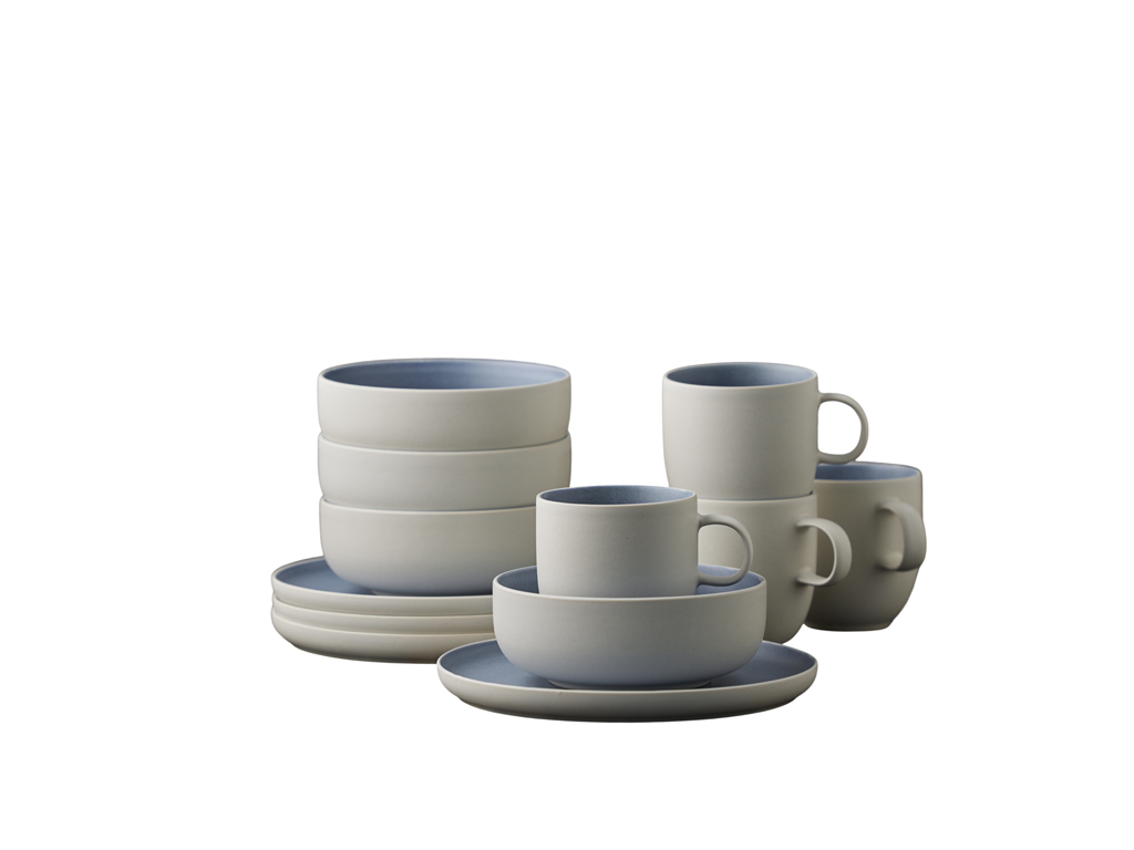 F&H Brunch-Set STUDIO ROUND NORTH in Farbe Matte white/Matte river F&H Brunch-Set STUDIO ROUND NORTH in Farbe Matte white/Matte river