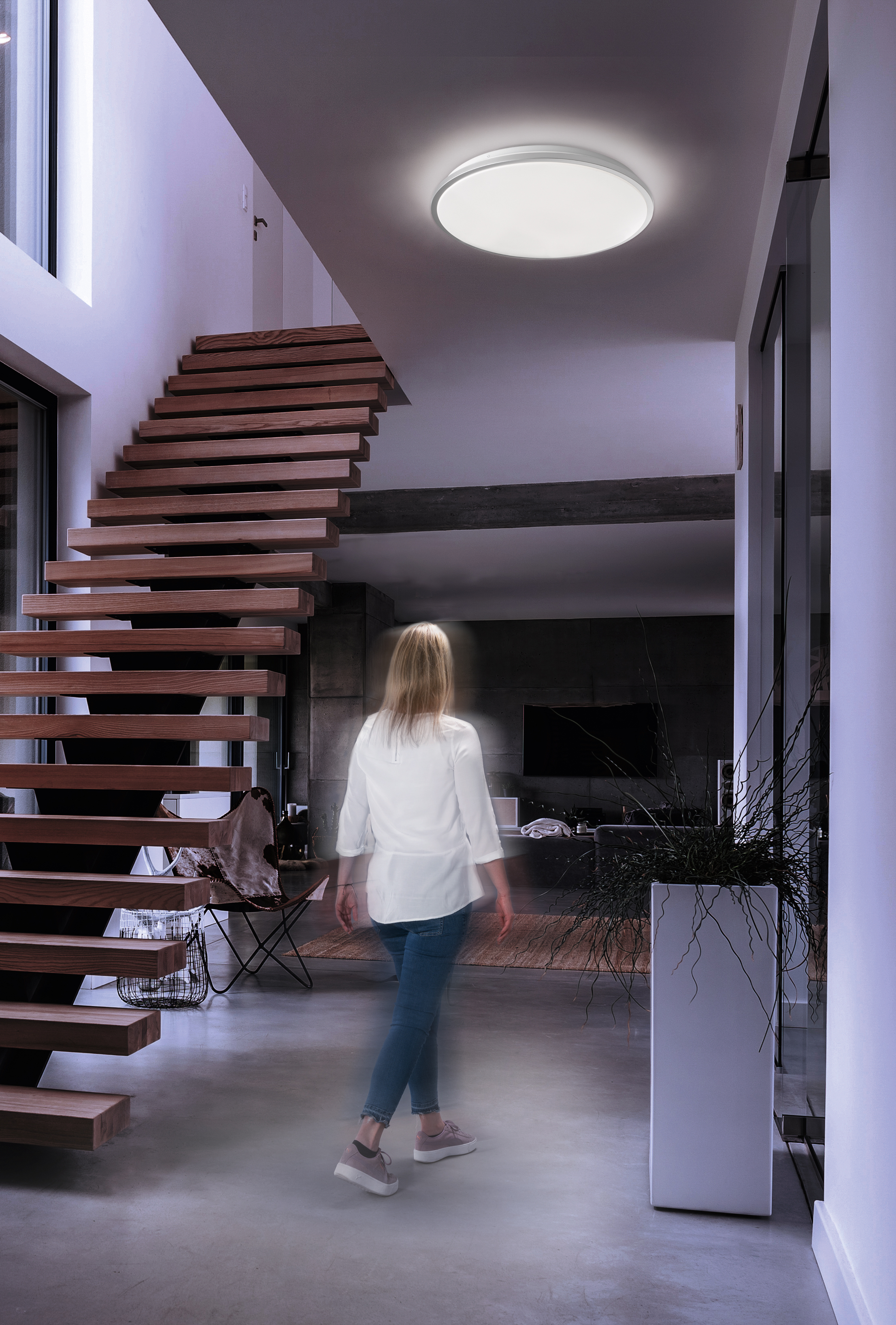 Fischer & Honsel LED-Deckenleuchte JASO in Acryl silberfarbig, Acrylglas