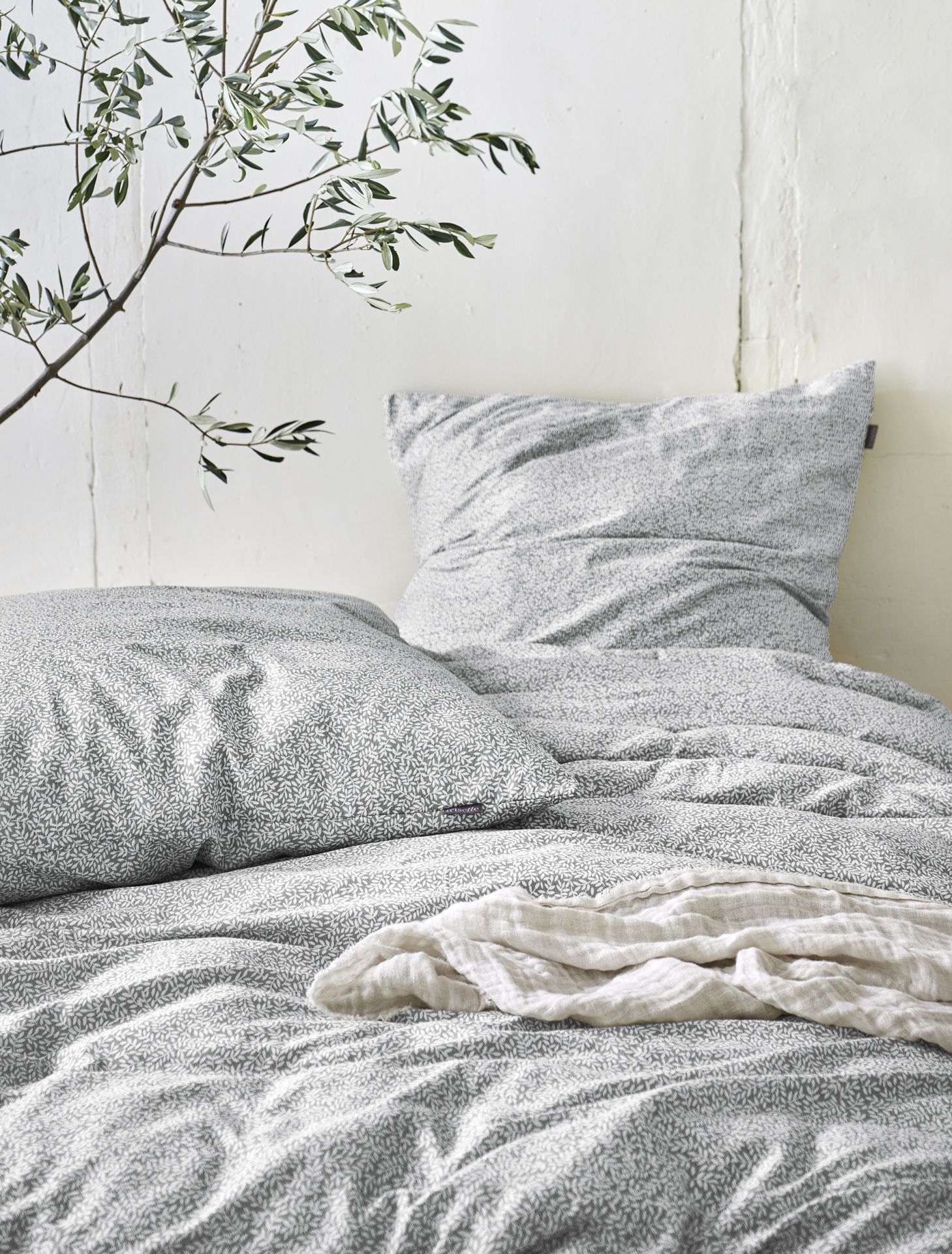 irisette Seersucker Bettwäsche 155x200 in ca. 155 x 220 cm silber, Kissen, Dekoration für Zuhause, Mobiliar, Bett