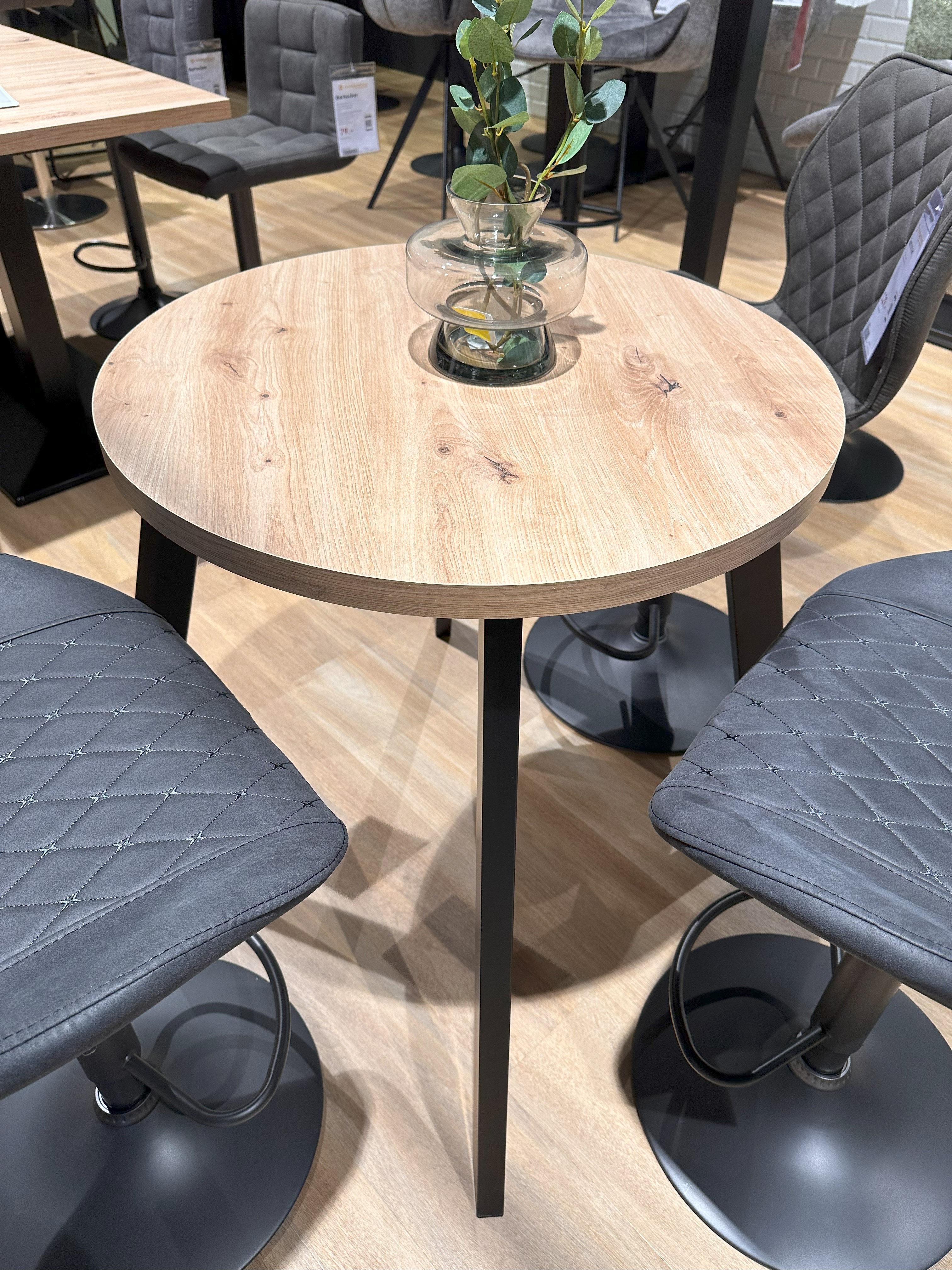 Mäusbacher Bistrotisch BIG BISTRO ca. 70x70cm, H:72cm in Platte rund Asteiche Dekor, Moebel, Tabelle, Tischplatte, Schreibtisch, Stuhl