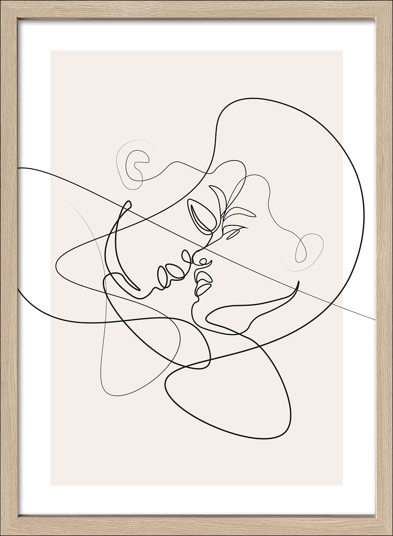 ProArt Framed-Art Scandic Living 55x75cm Line art faces VI