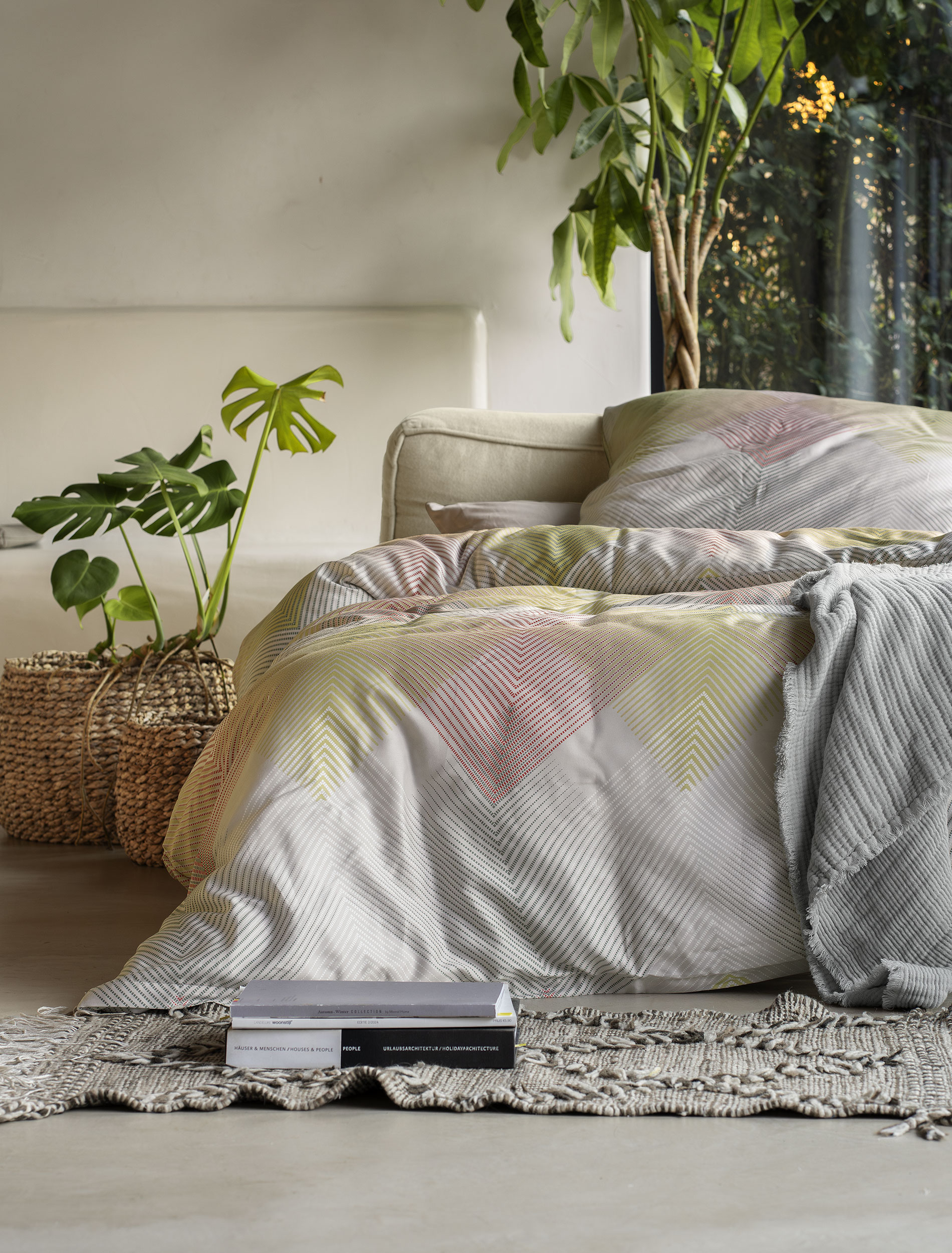 irisette Mako-Satin Bettwäsche WAVE ca. 135x200cm in Farbe MULTI, Dekoration für Zuhause, Kissen, Mobiliar, Bett, Leinen