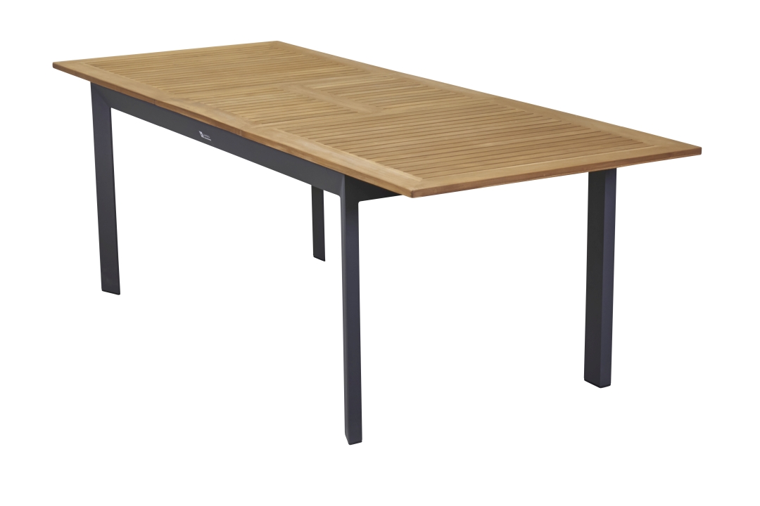 Tisch UNICAMO in Grau L.C. Wholsaler Ausziehtisch Unicamo mit Platte aus Teak natur, Moebel, Tabelle, Esstisch, Schreibtisch, Kaffeetisch