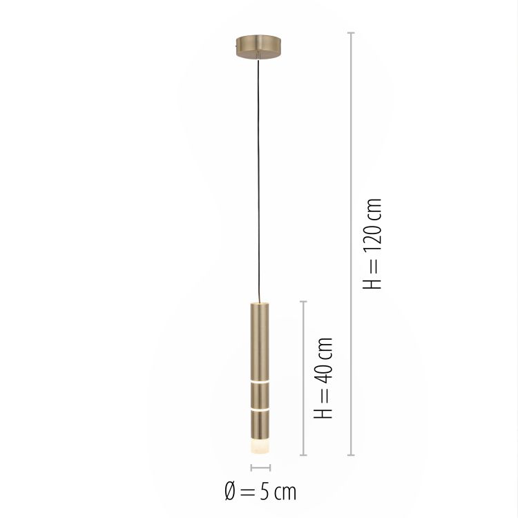 Paul Neuhaus LED-Pendelleuchte Pure-Vega in Messing matt