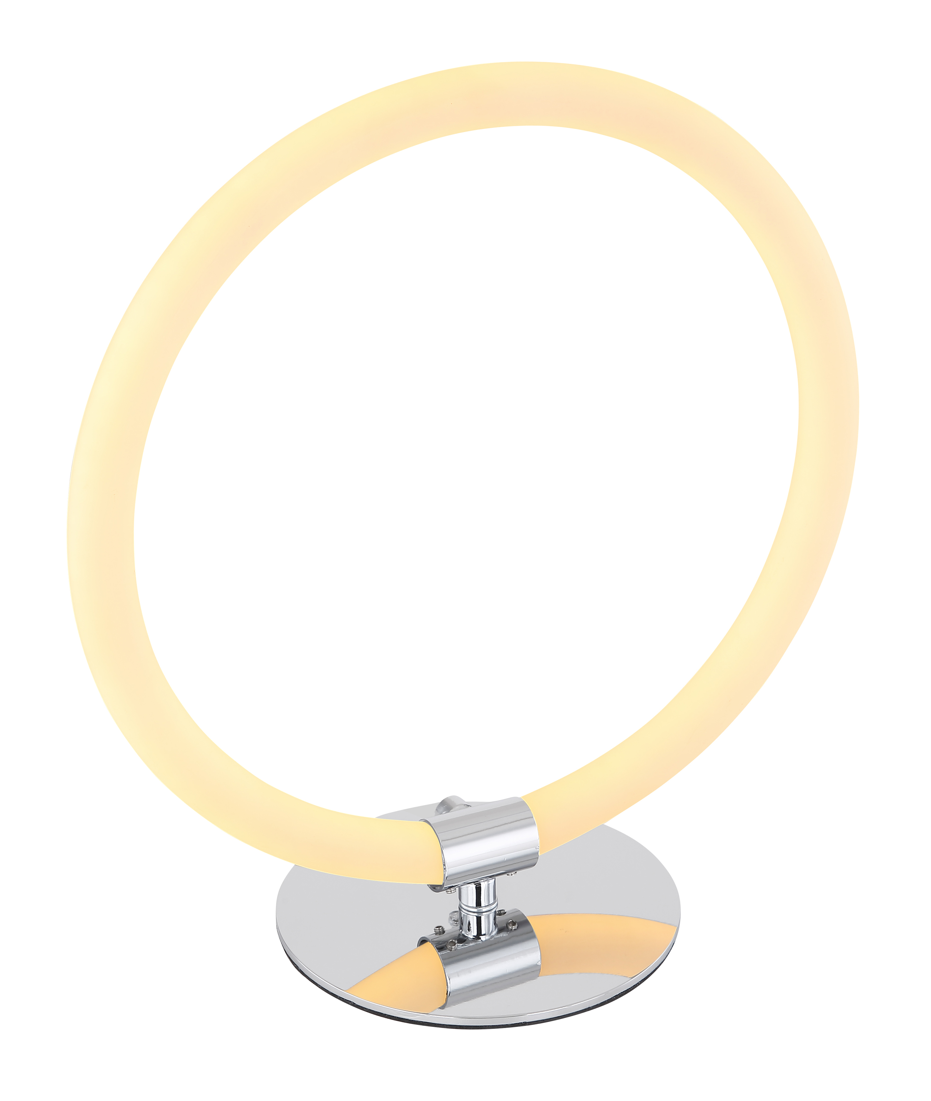 LED-Tischleuchte EPI in Chrom, Opal Weiß