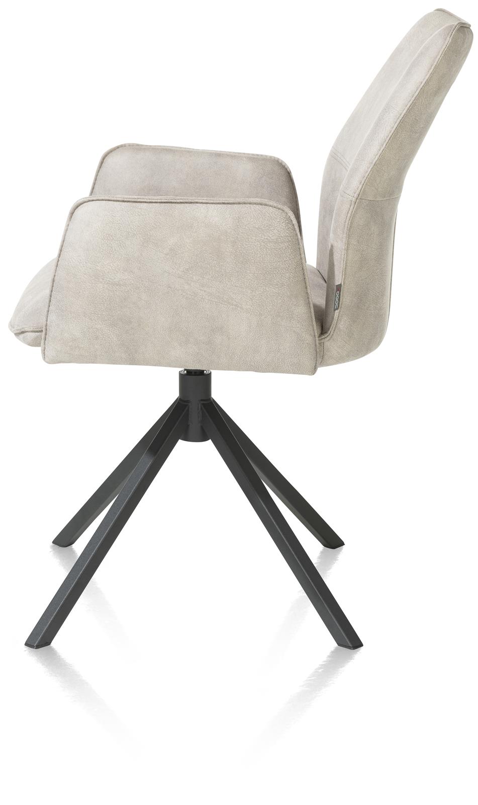 XOOON Armlehnstuhl FRANKY ca. B58 H91 T64 cm in Stoff Taurus kiesel, Stuhl, Schreibtischstuhl, Beige, Stoff, Drehstuhl