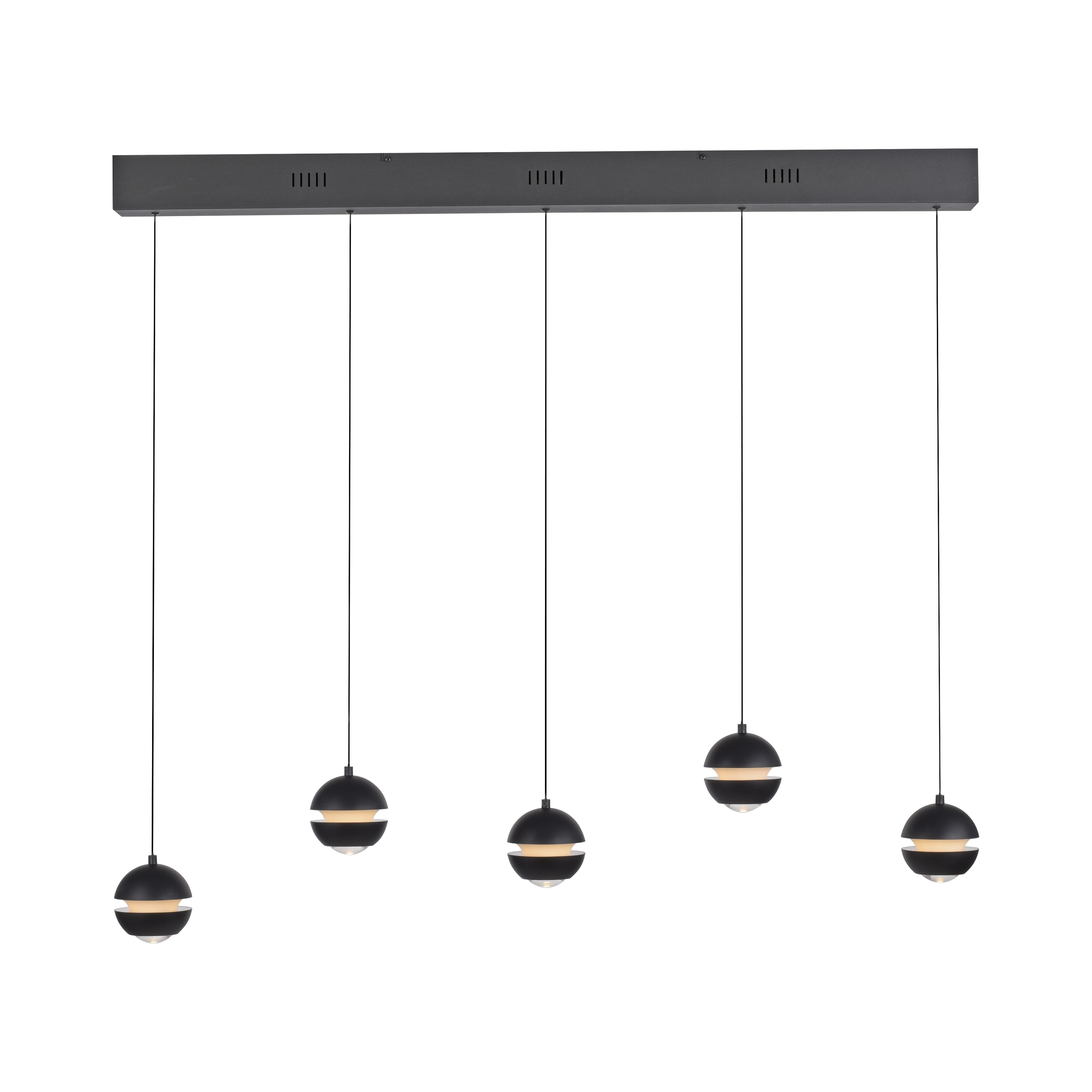 SCHÖNER WOHNEN-Kollektion LED-Pendelleuchte LINI in Schwarz, pendant lamp, hängelampe, schwarz, mehrfachleuchte, deckenleuchte